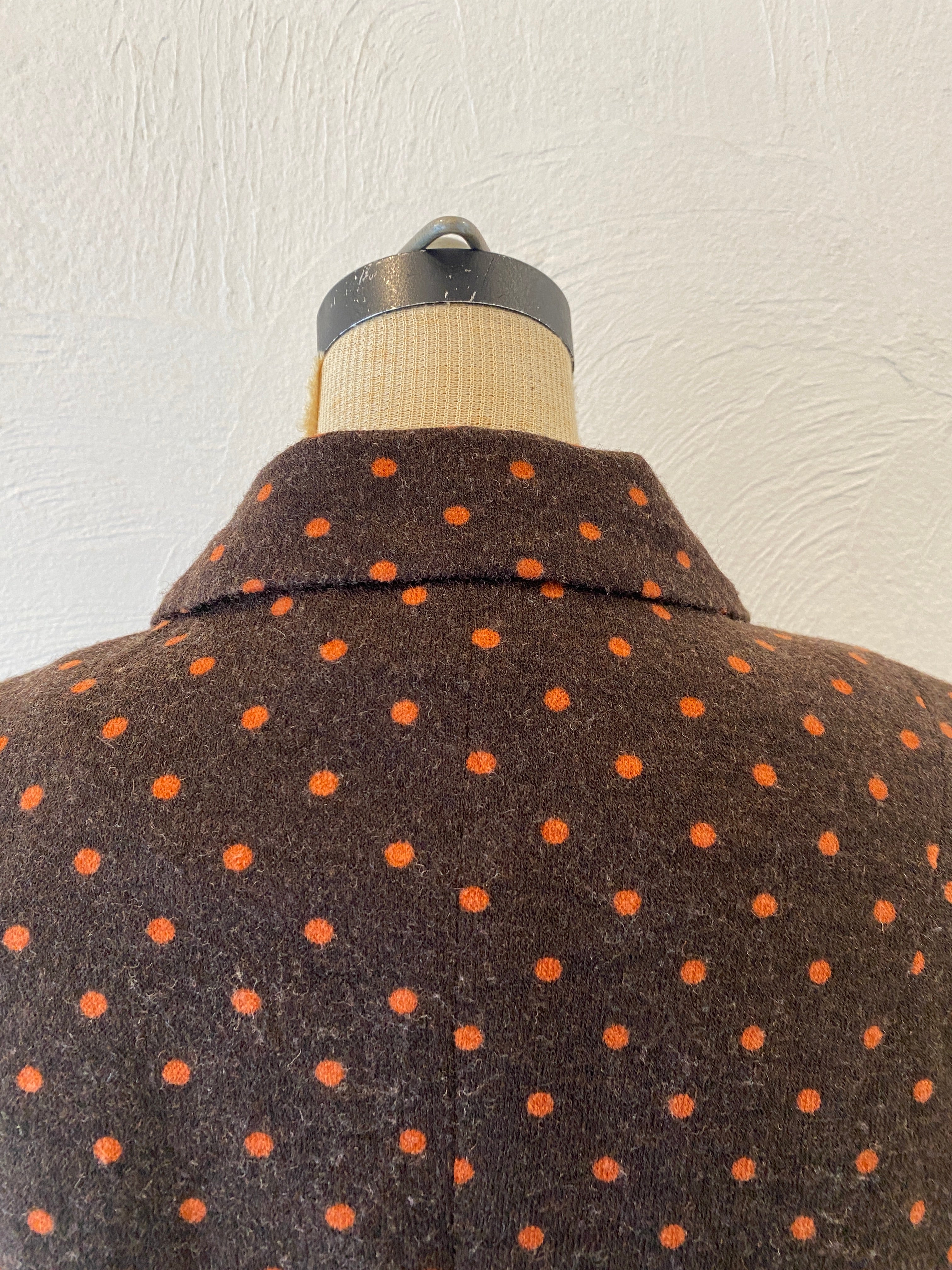 orange dot knit jacket