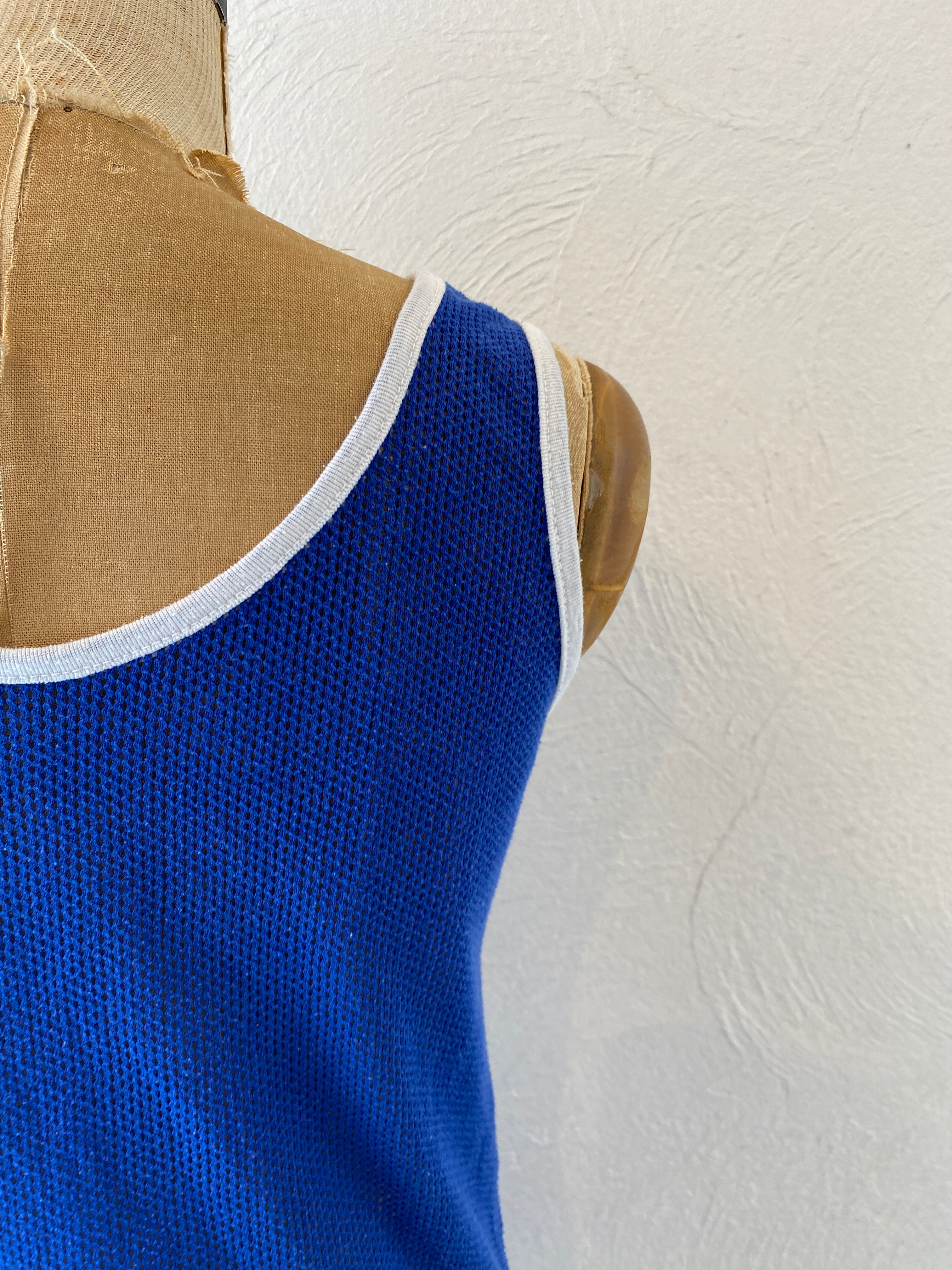 blue mesh tank