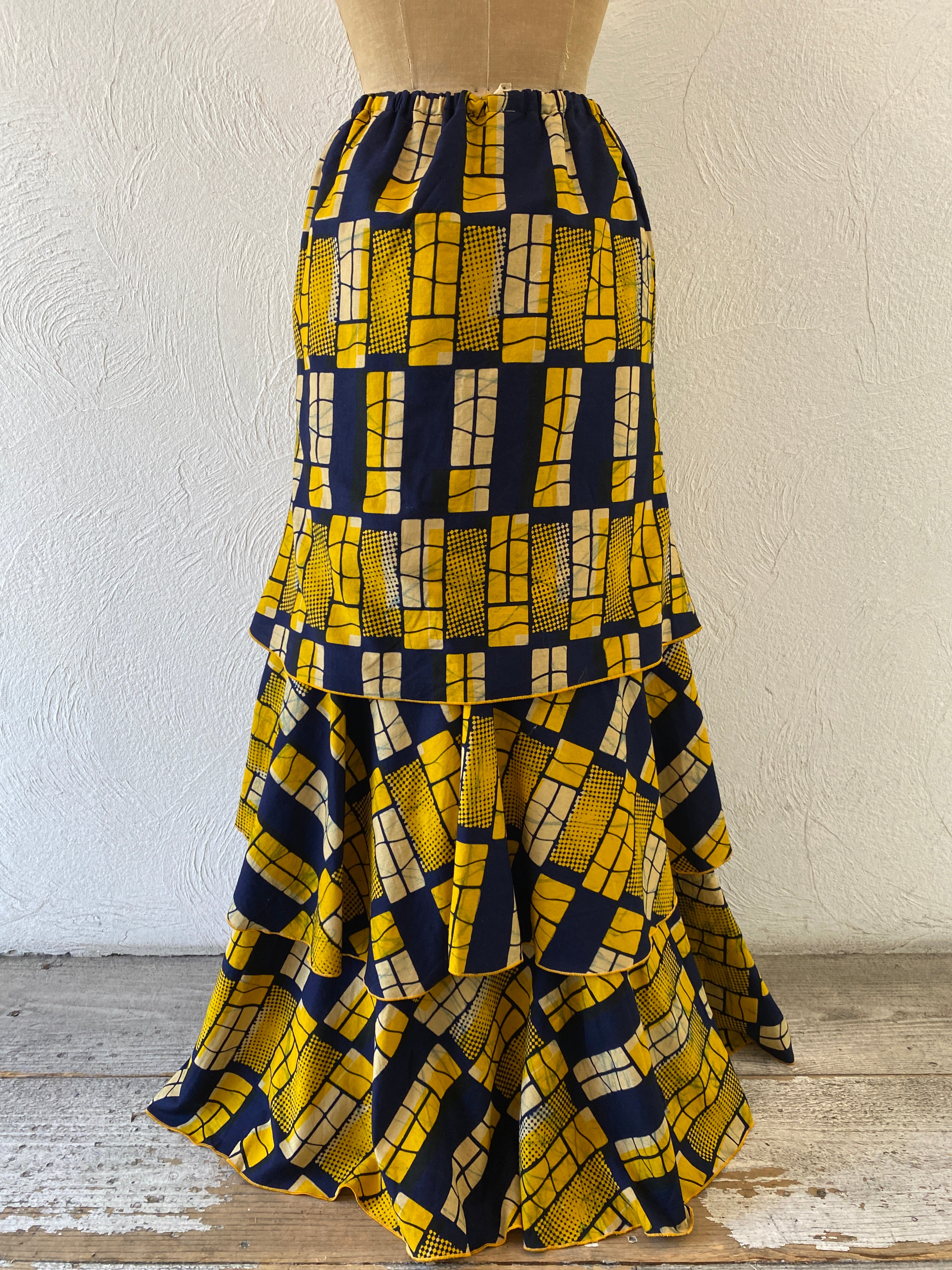 african tiered volume skirt