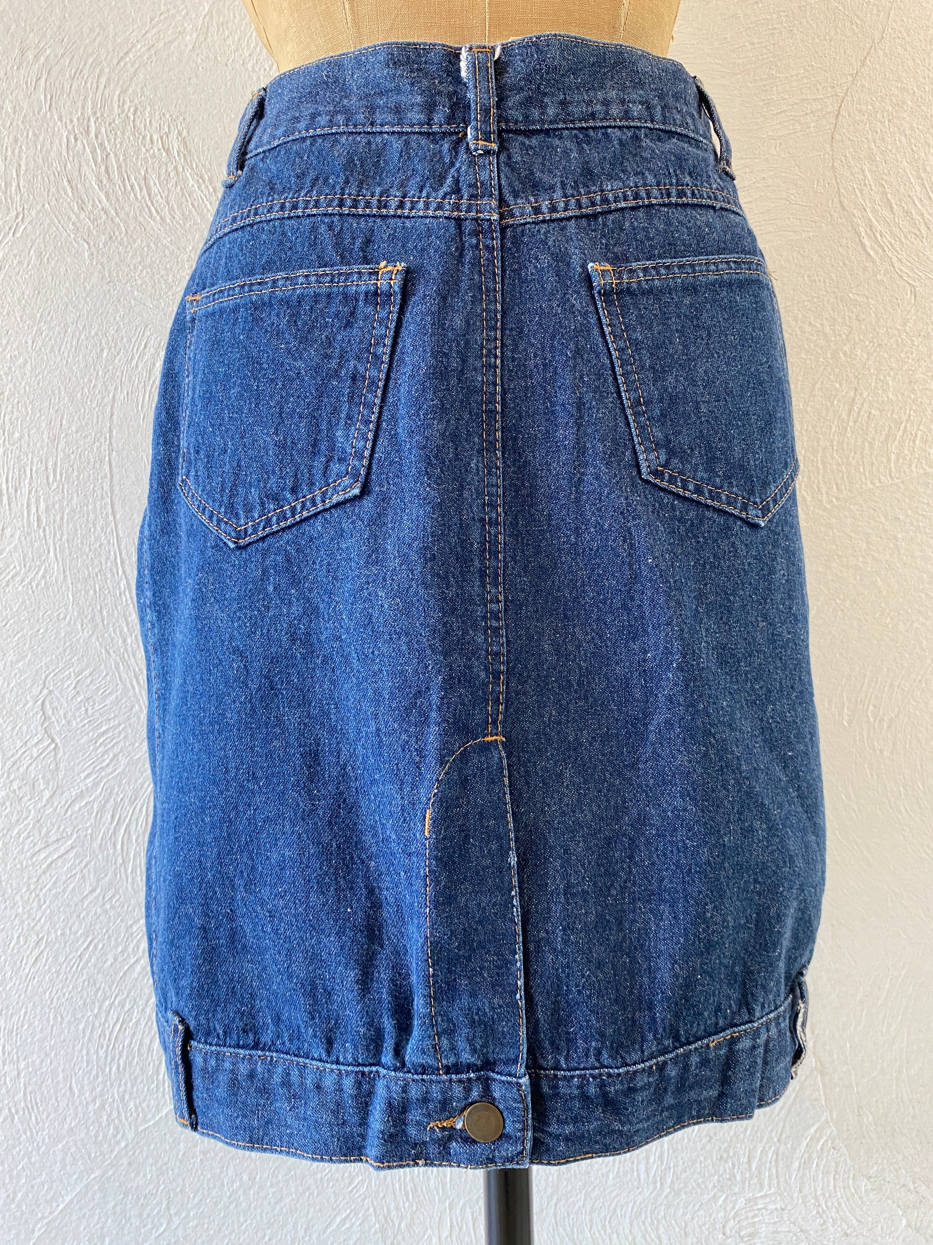 side zip denim skirt