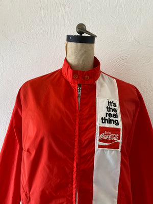 red nylon jacket