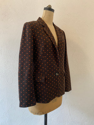 orange dot knit jacket