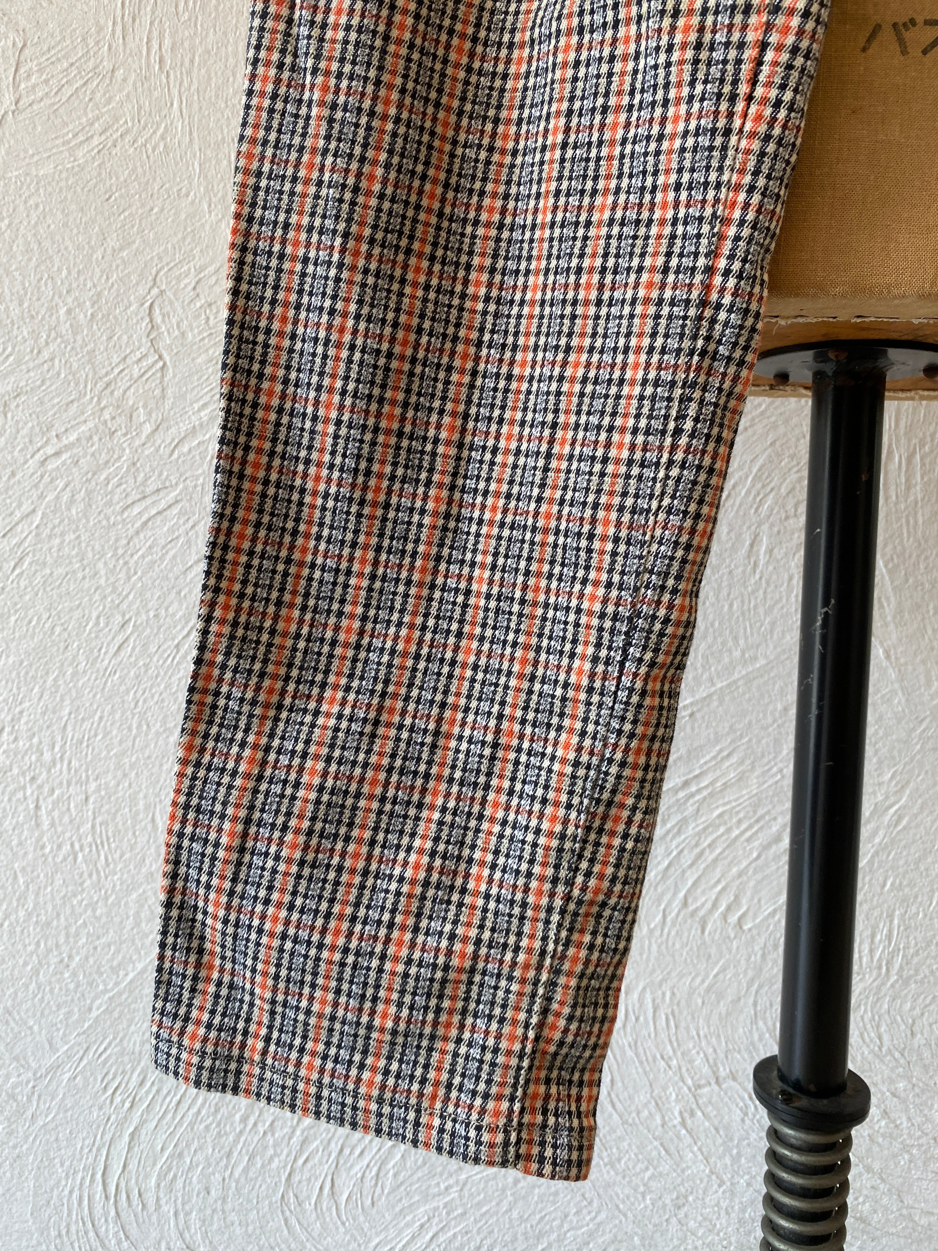 orange check pants