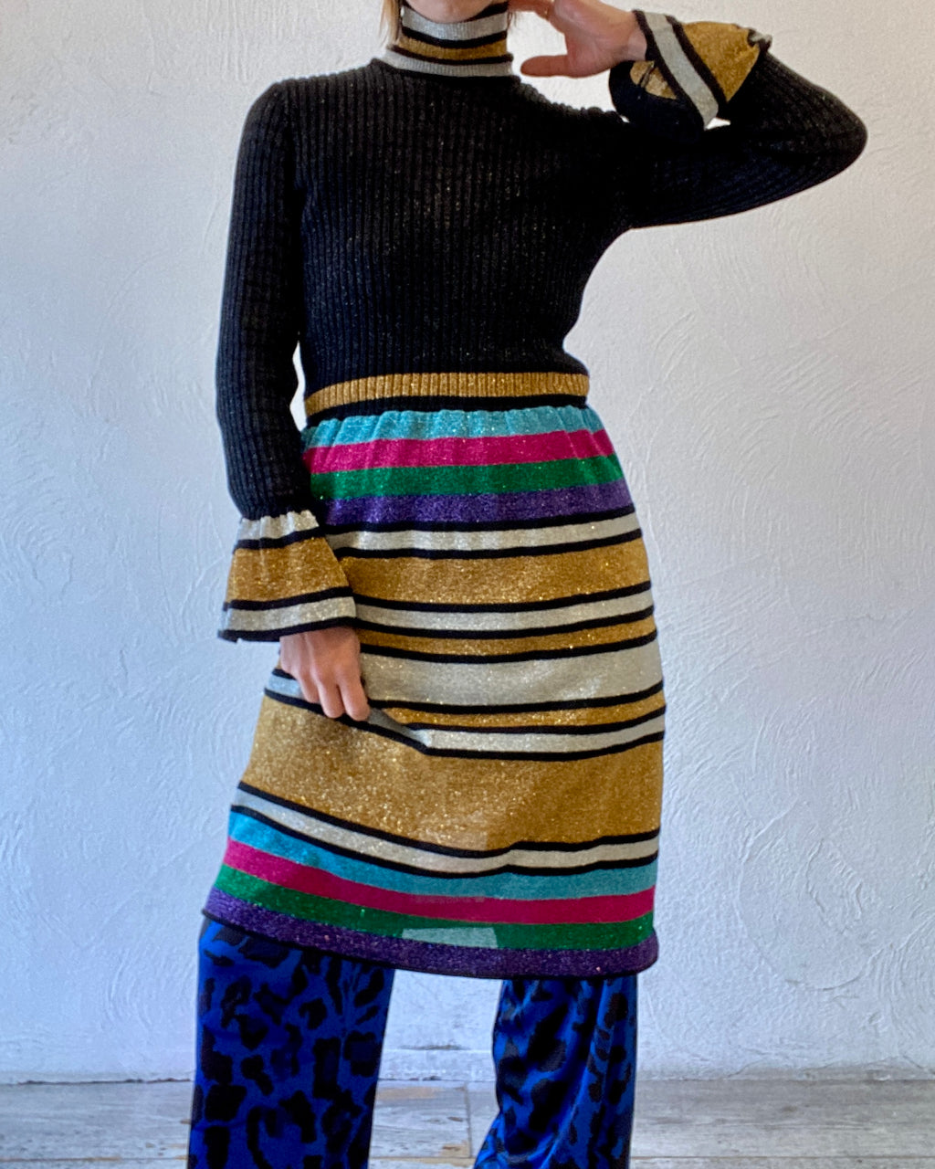 metallic border  dress