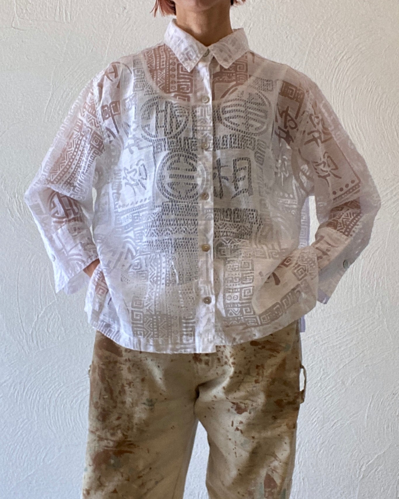 china pattern through shirt