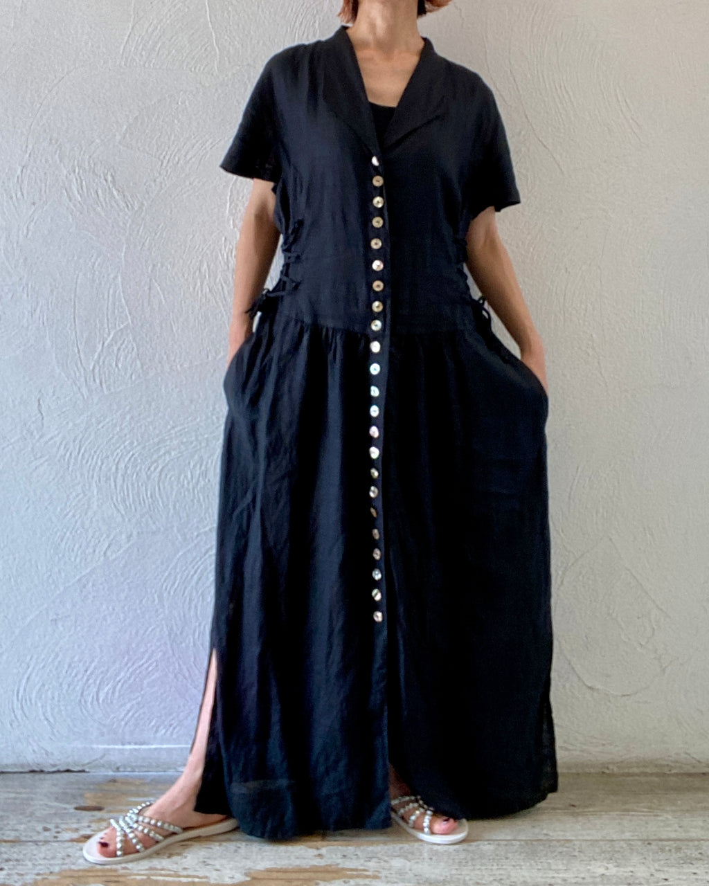 laceup linen dress