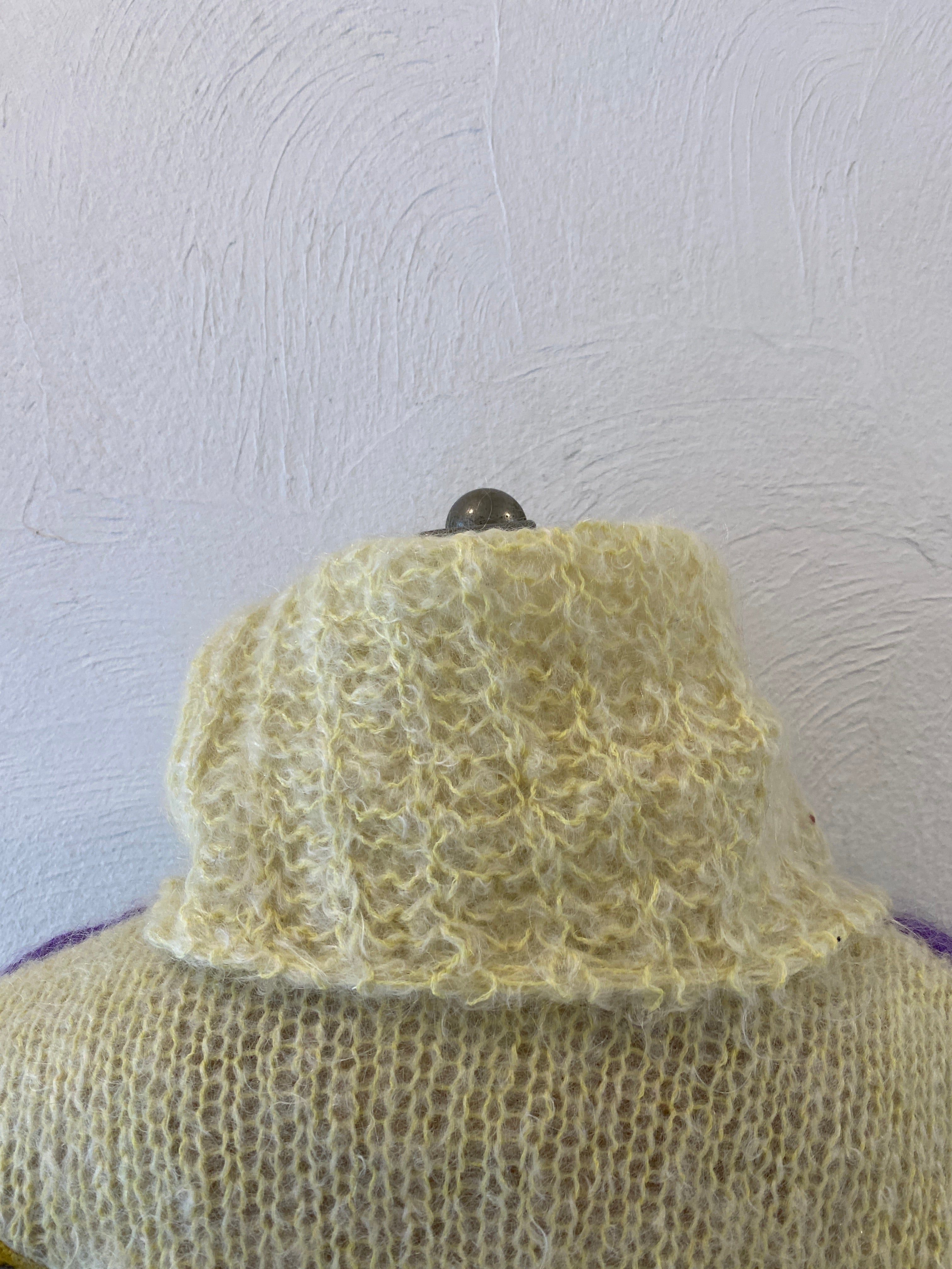 leather&studs mohair knit