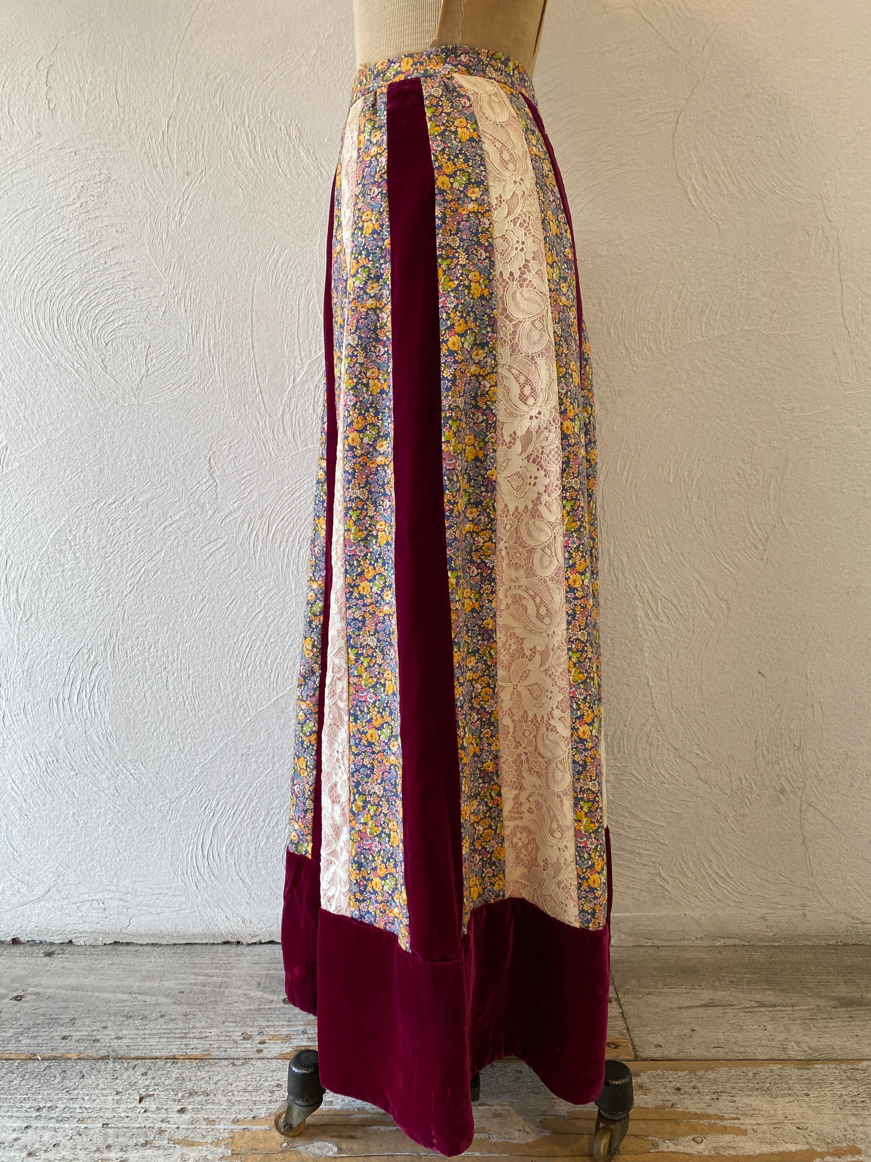 velour&lace skirt