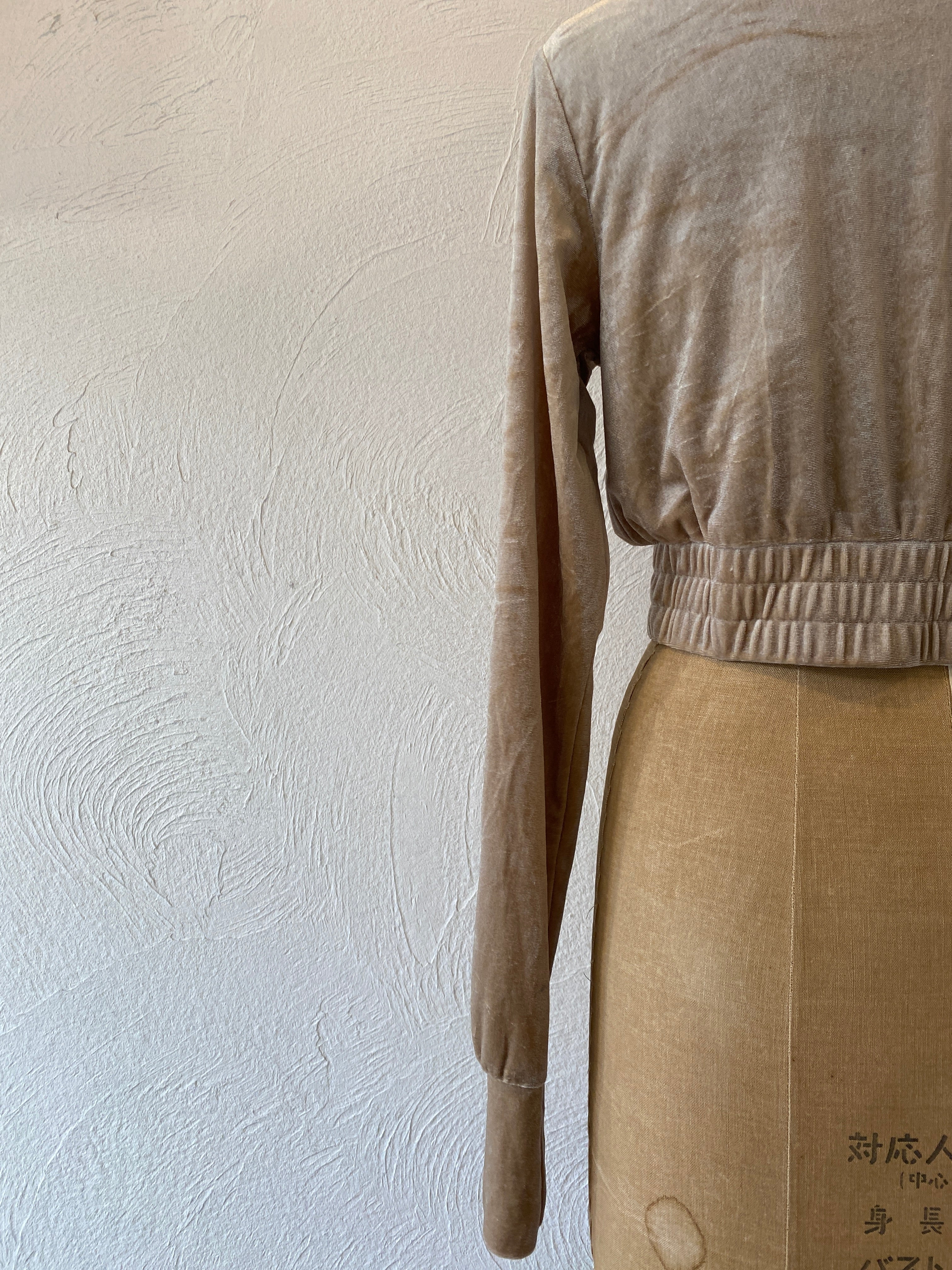 gold velour short hoodie