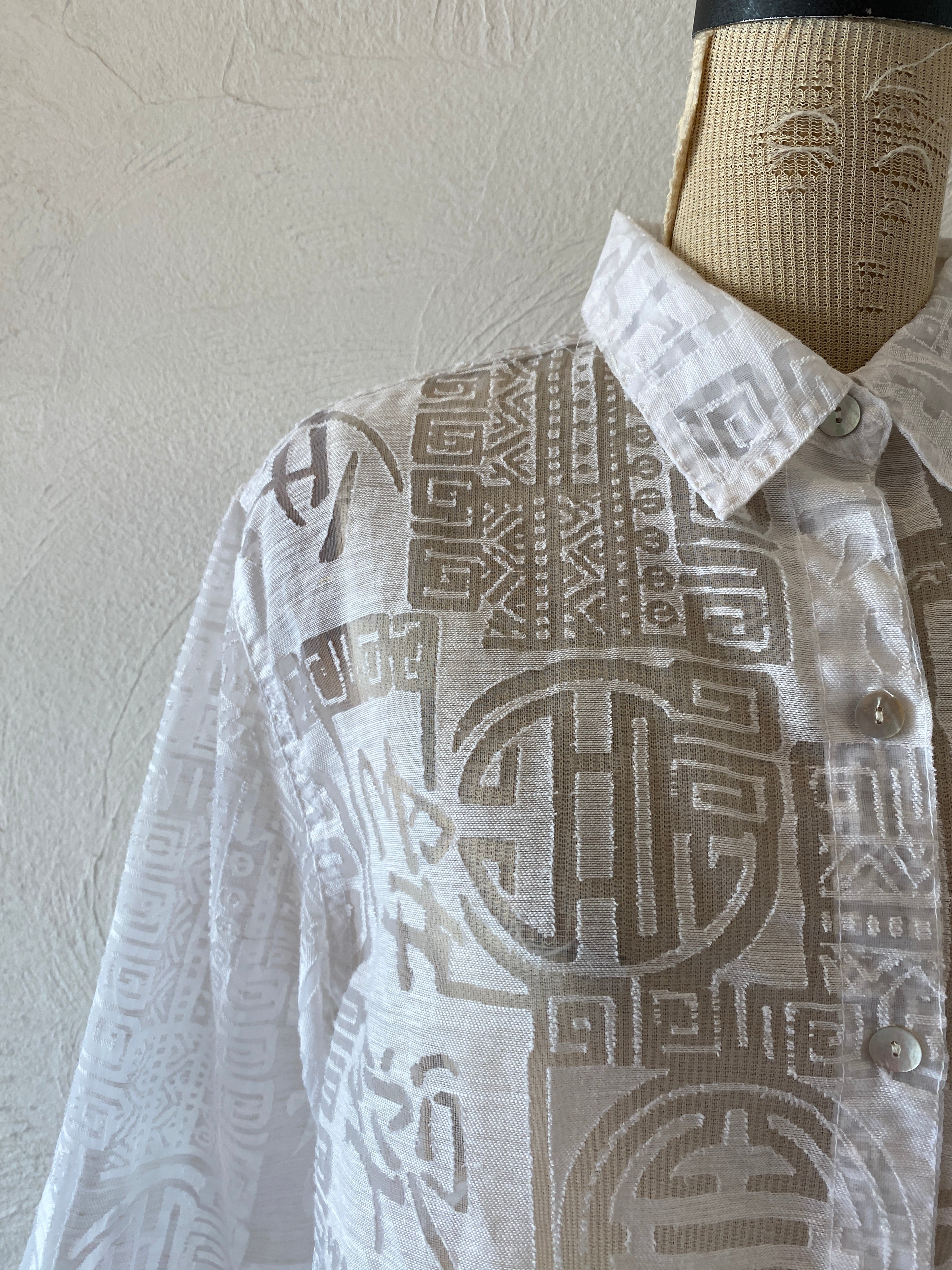 china pattern through shirt
