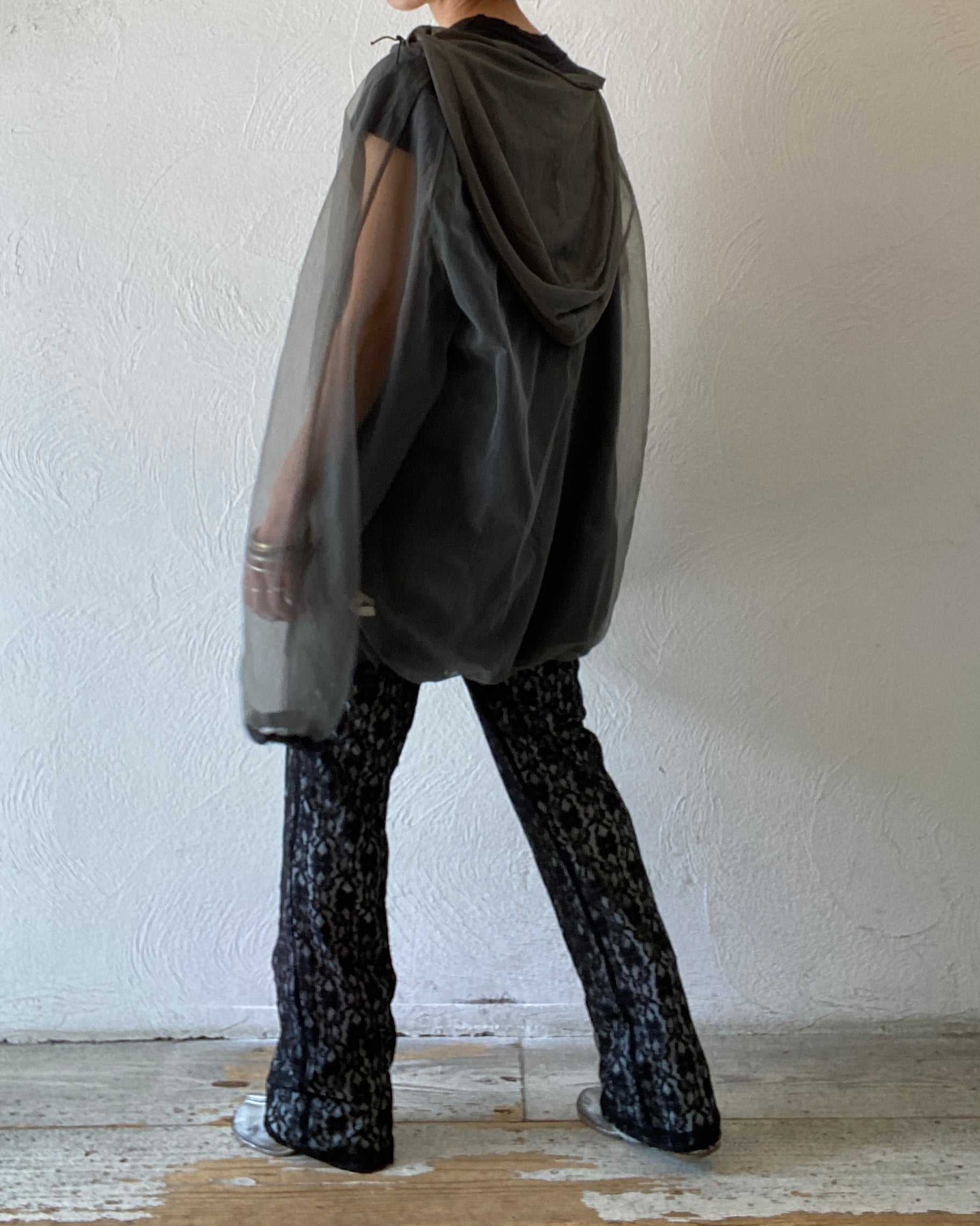 gray mesh hoodie