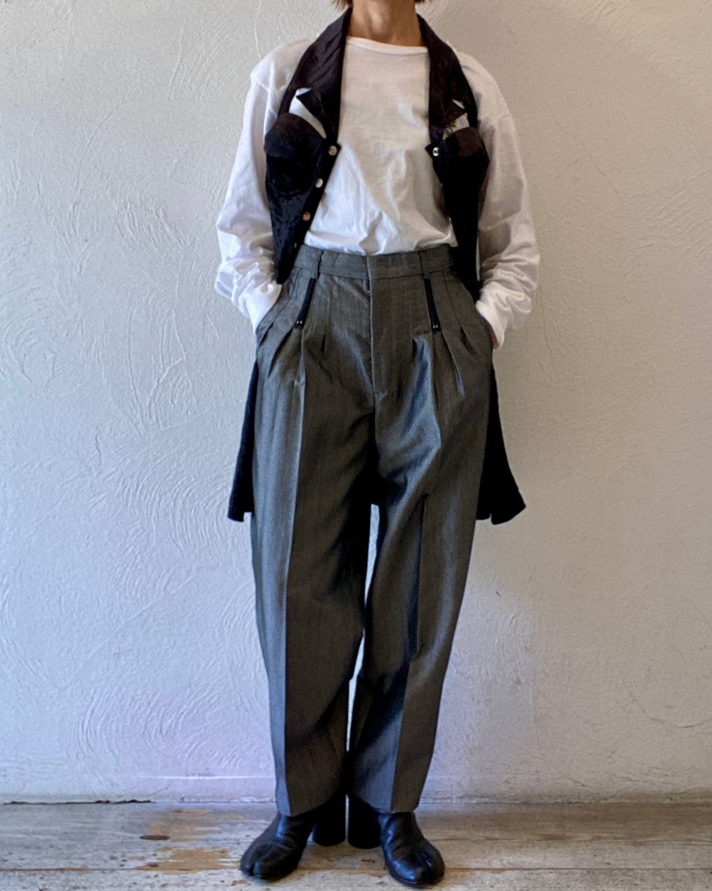 metallic silver pants