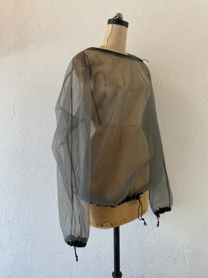gray mesh hoodie