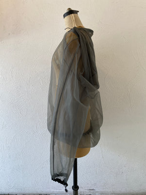 gray mesh hoodie