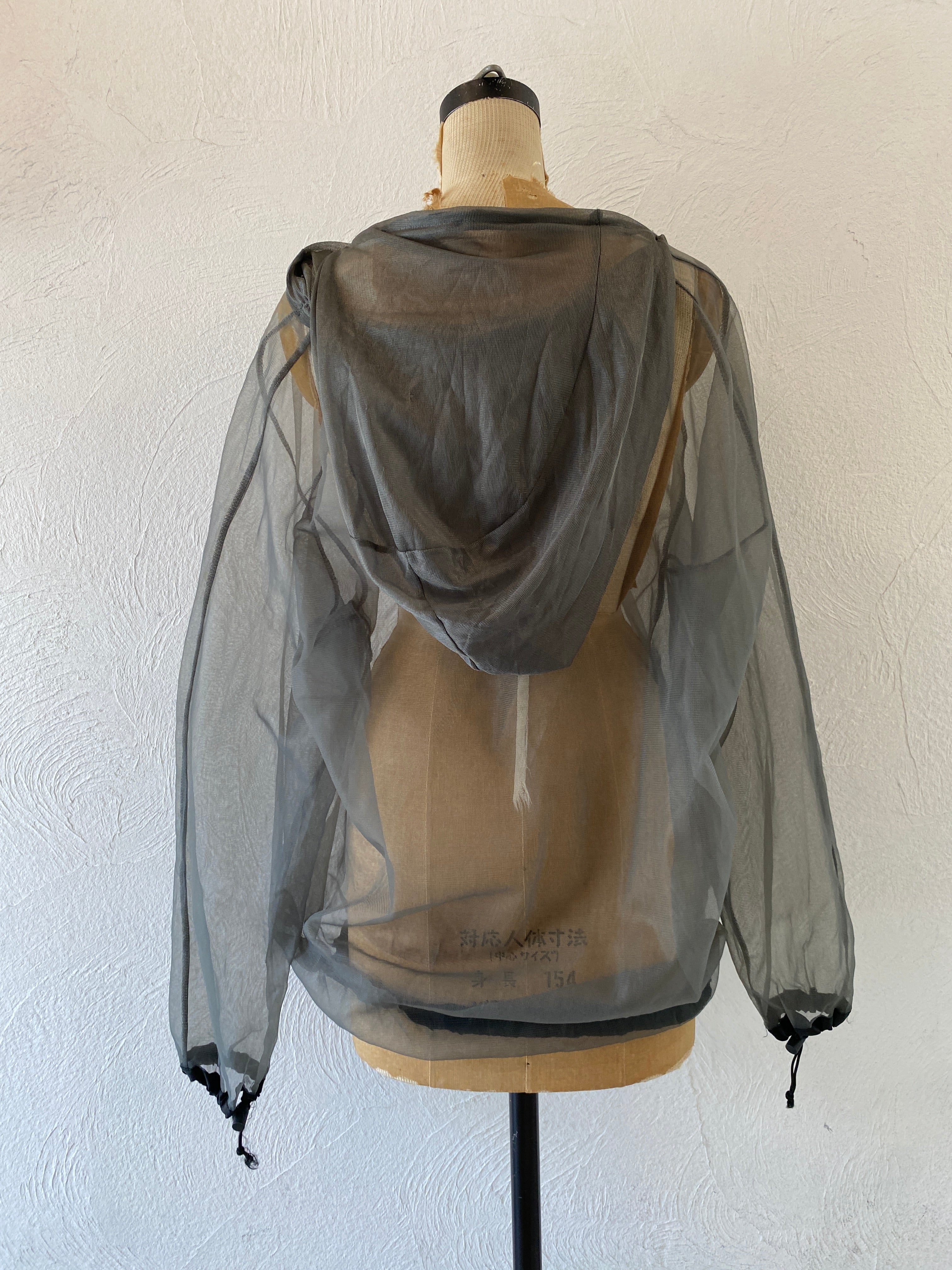 gray mesh hoodie