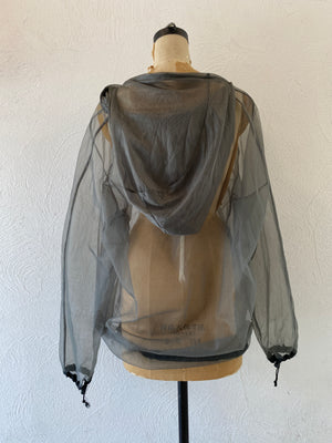 gray mesh hoodie