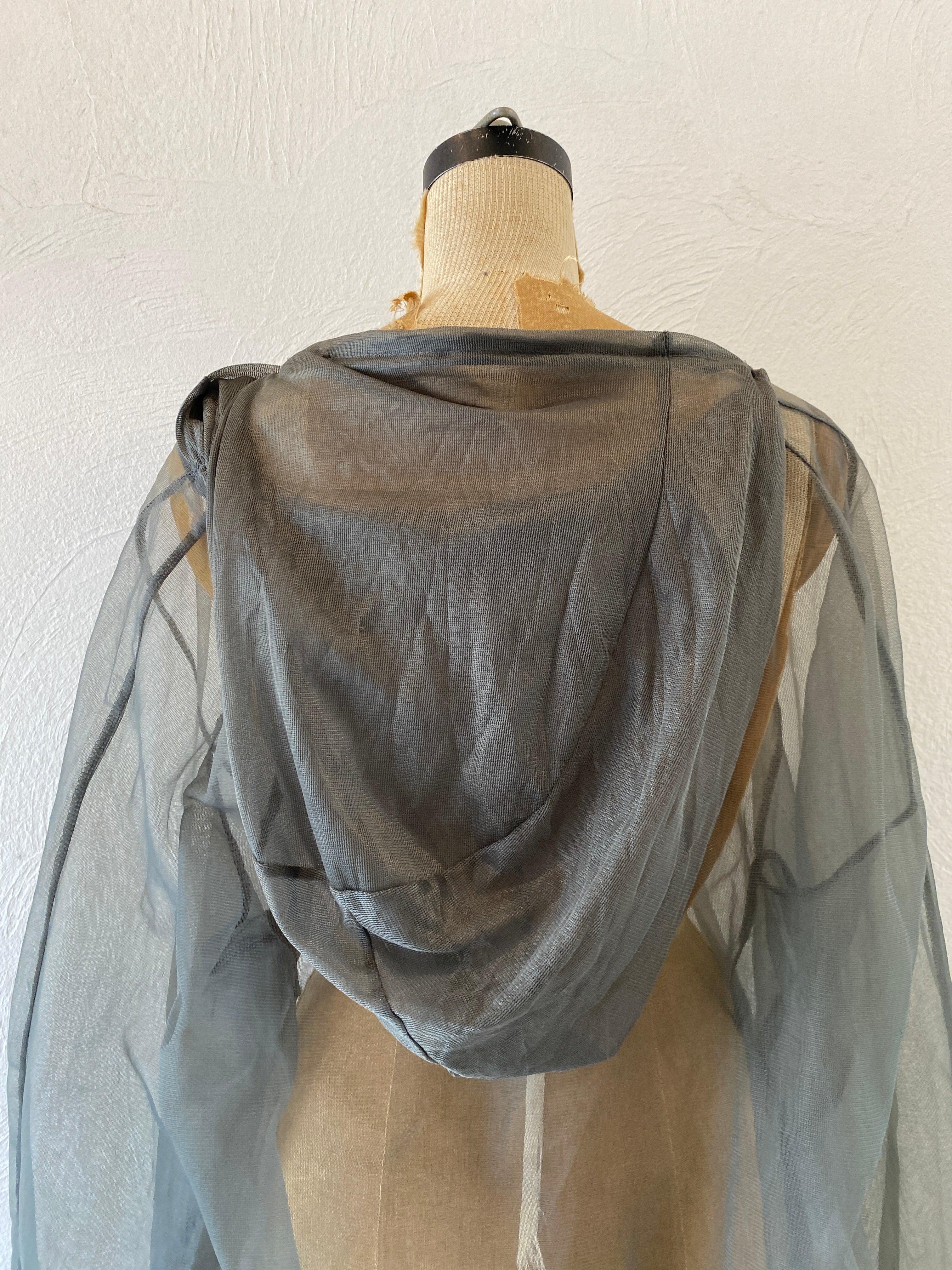 gray mesh hoodie