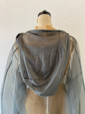 gray mesh hoodie