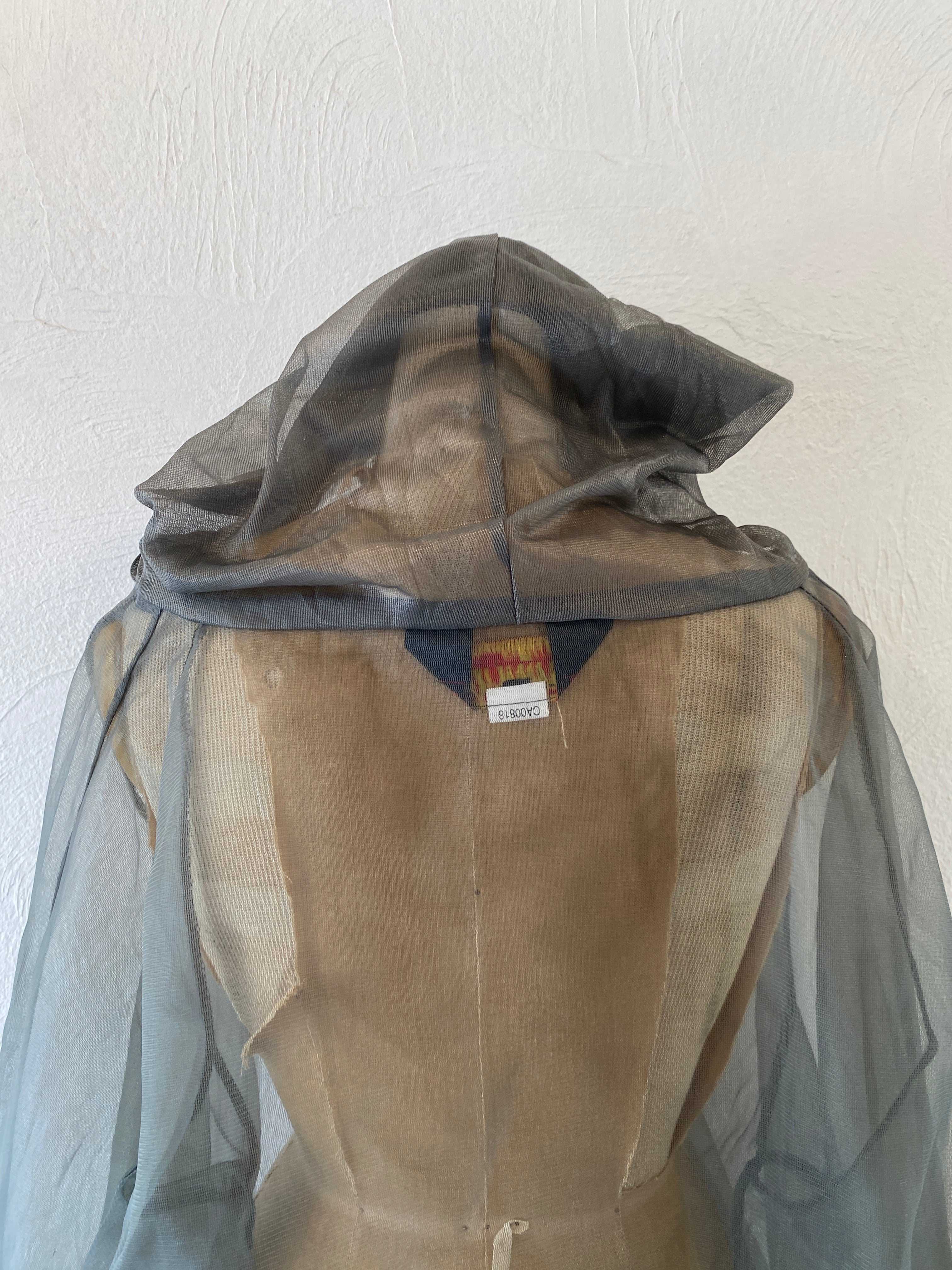 gray mesh hoodie