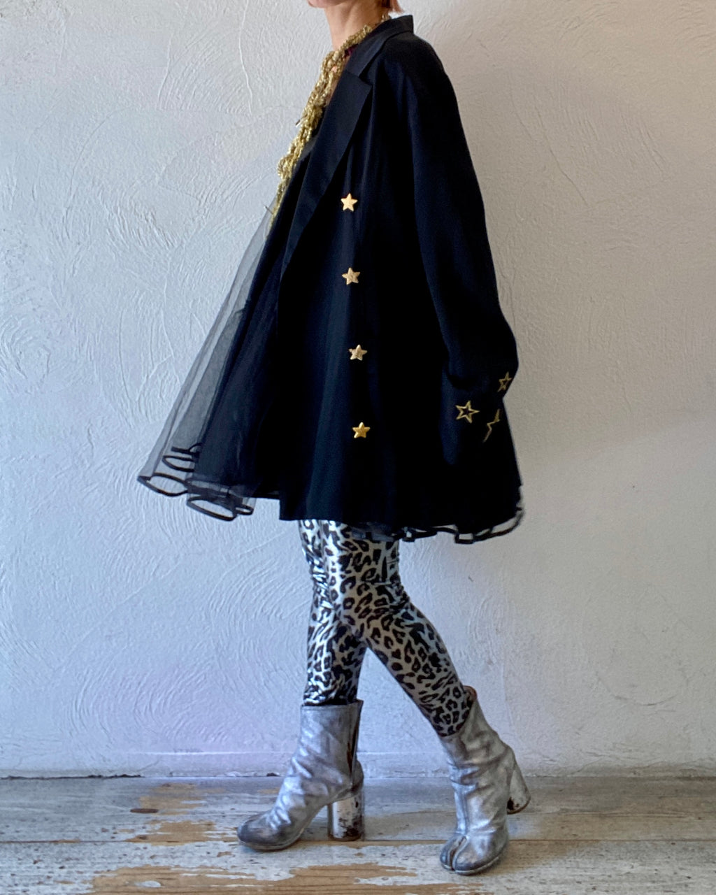 metallic leopard leggings