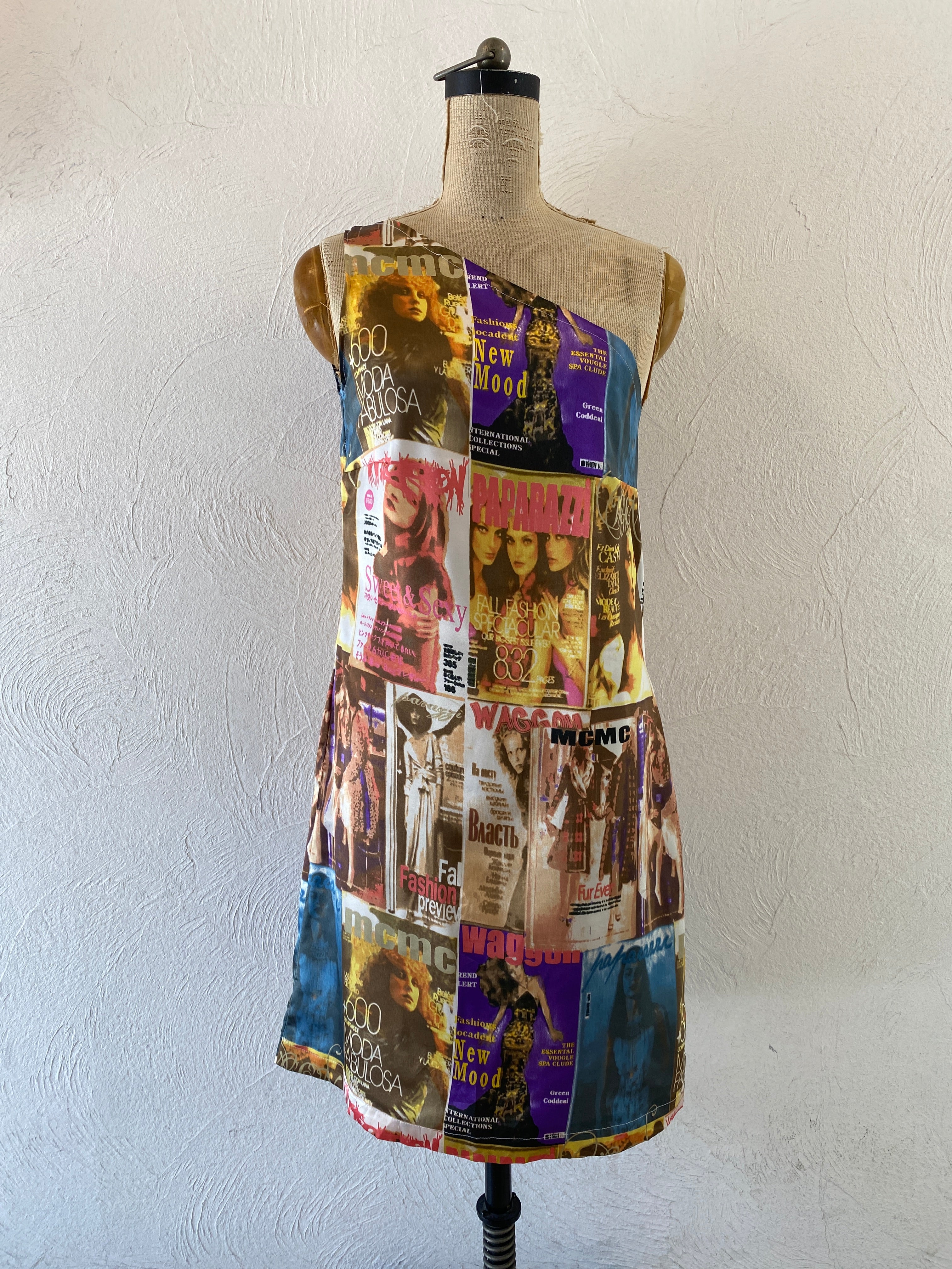 magazine one shoulder dress