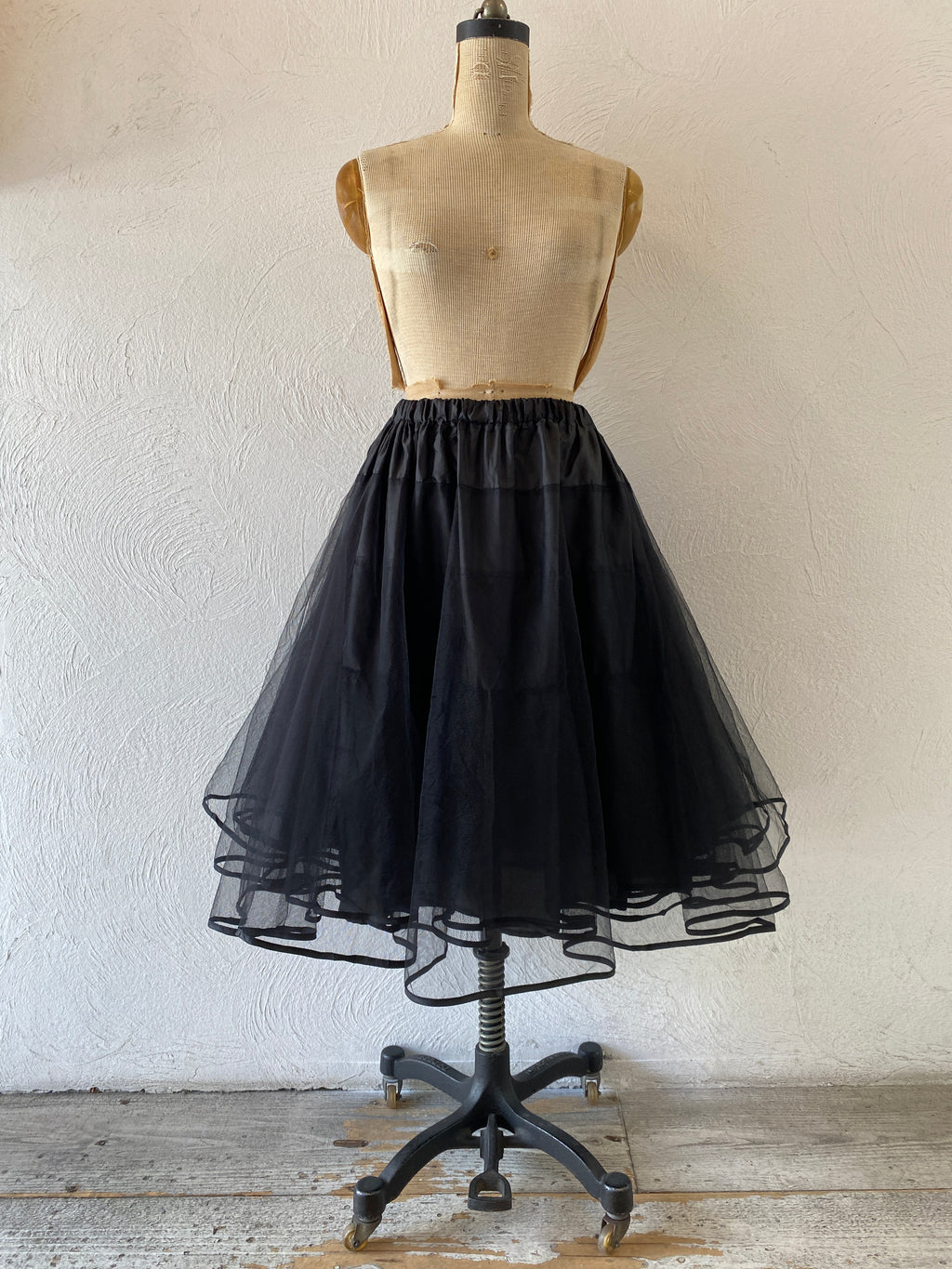 black tull skirt