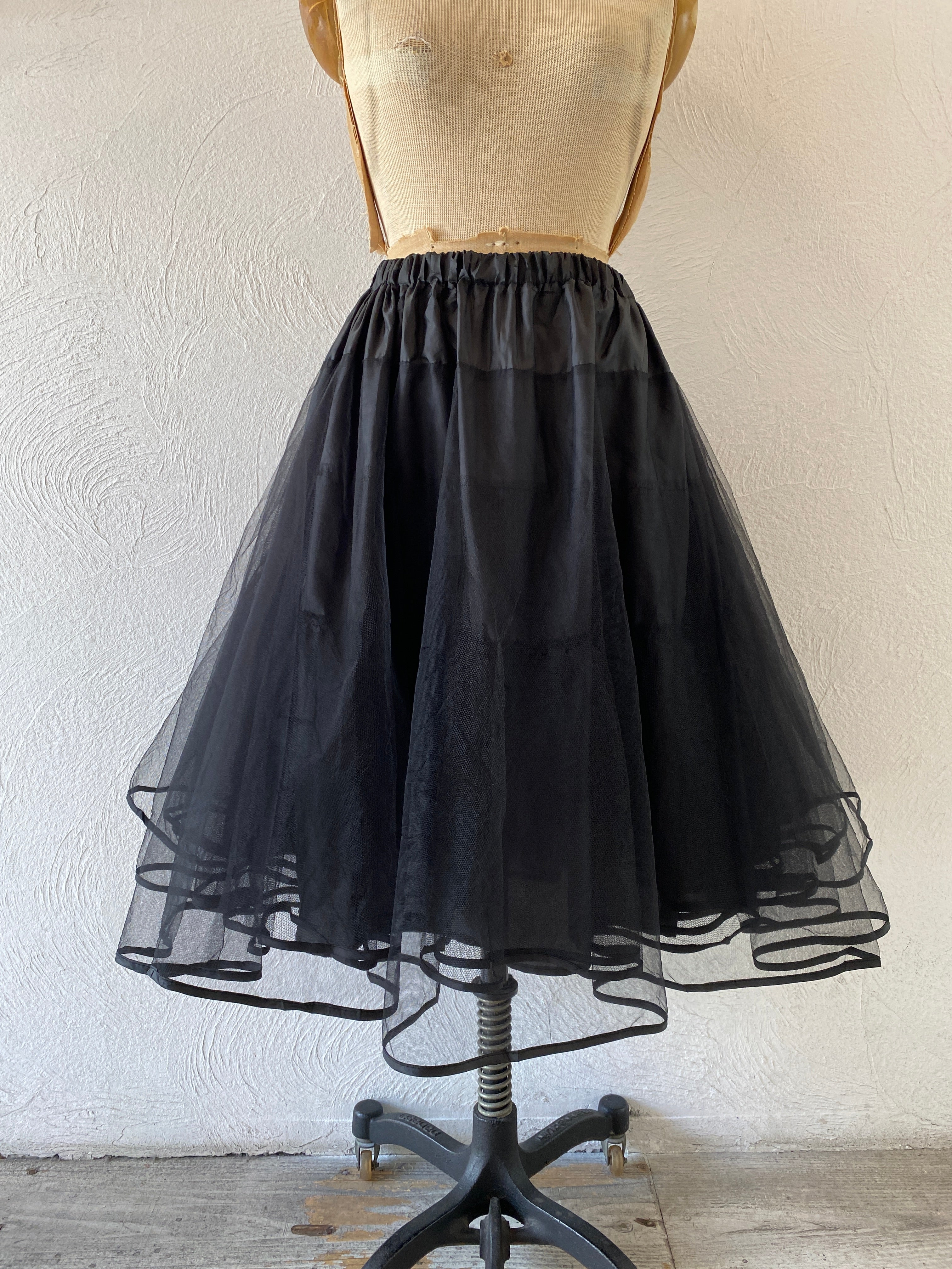 black tull skirt