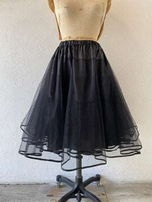 black tull skirt