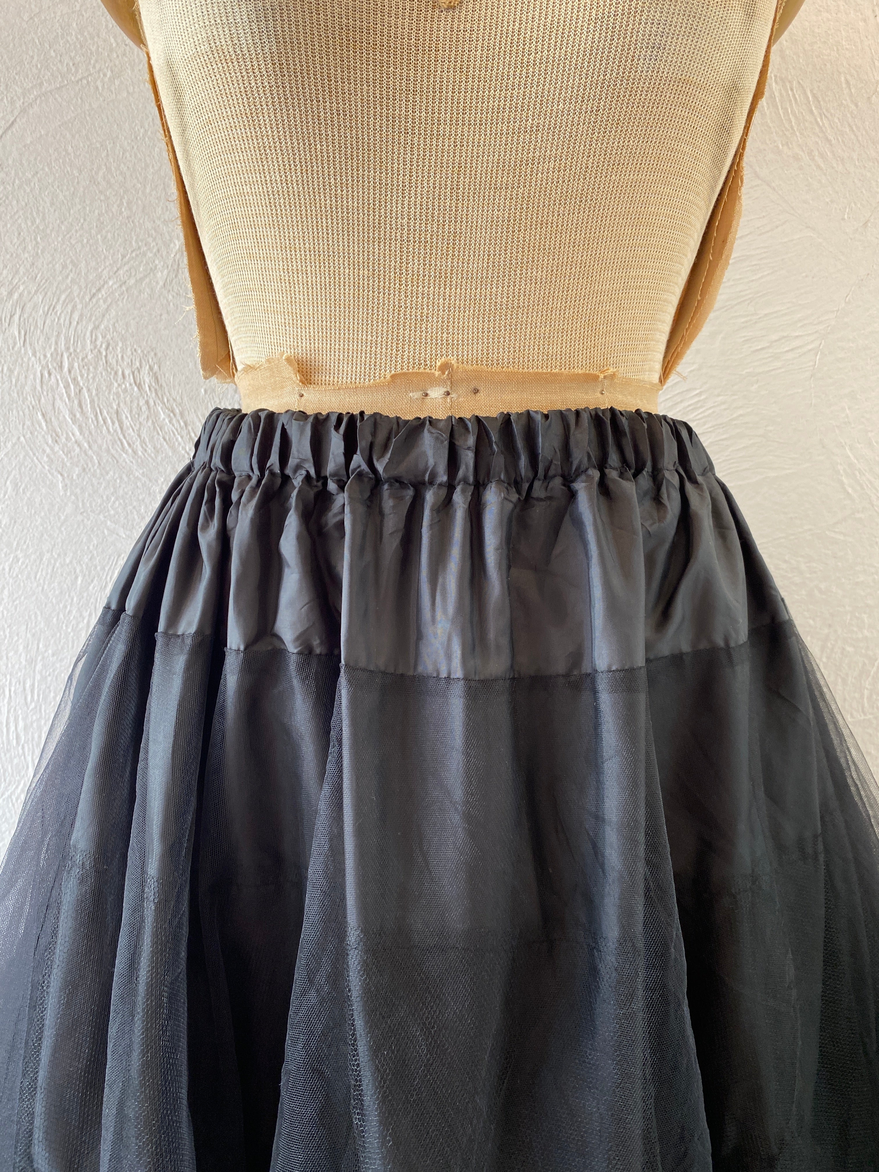 black tull skirt