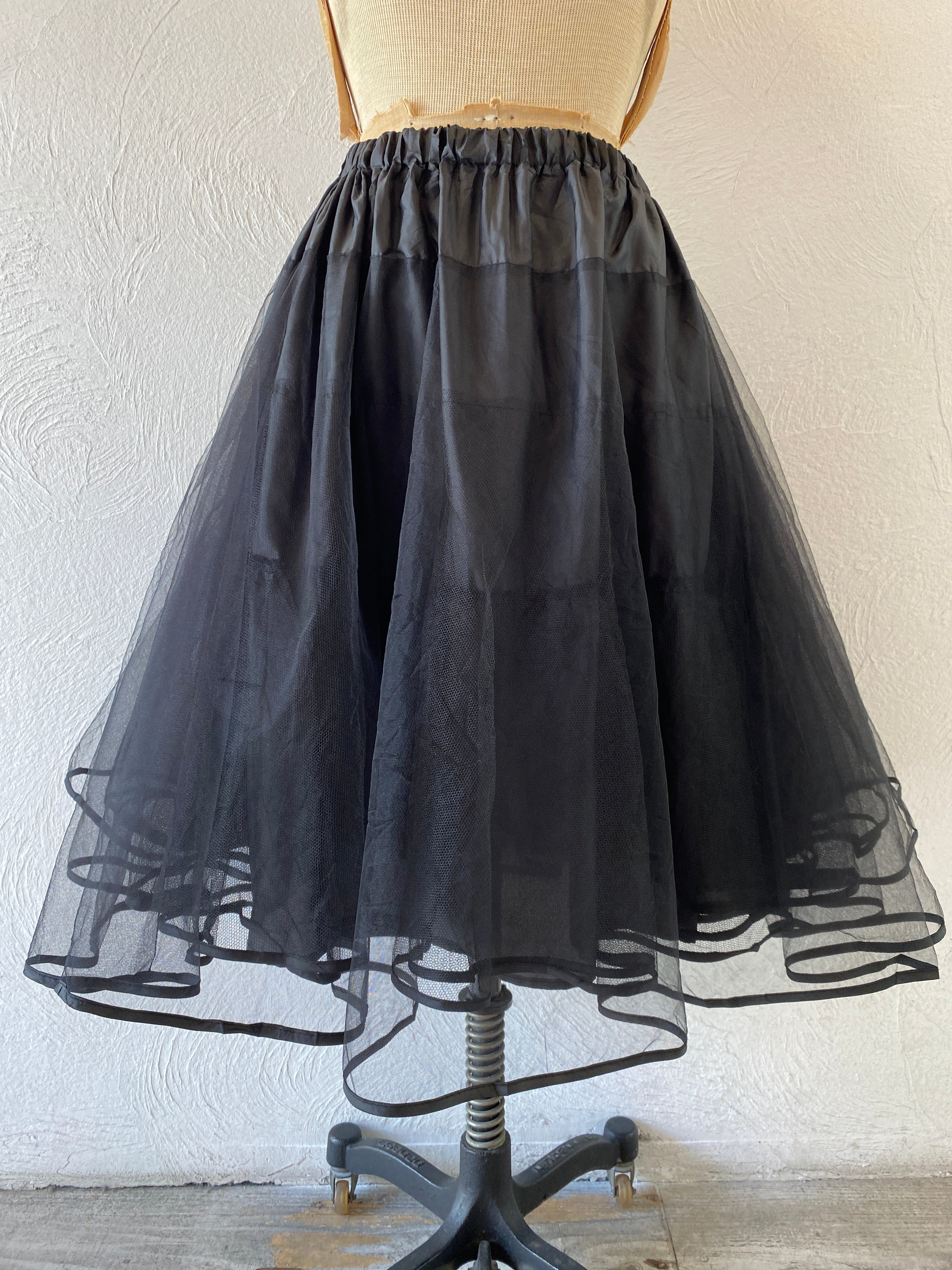 black tull skirt