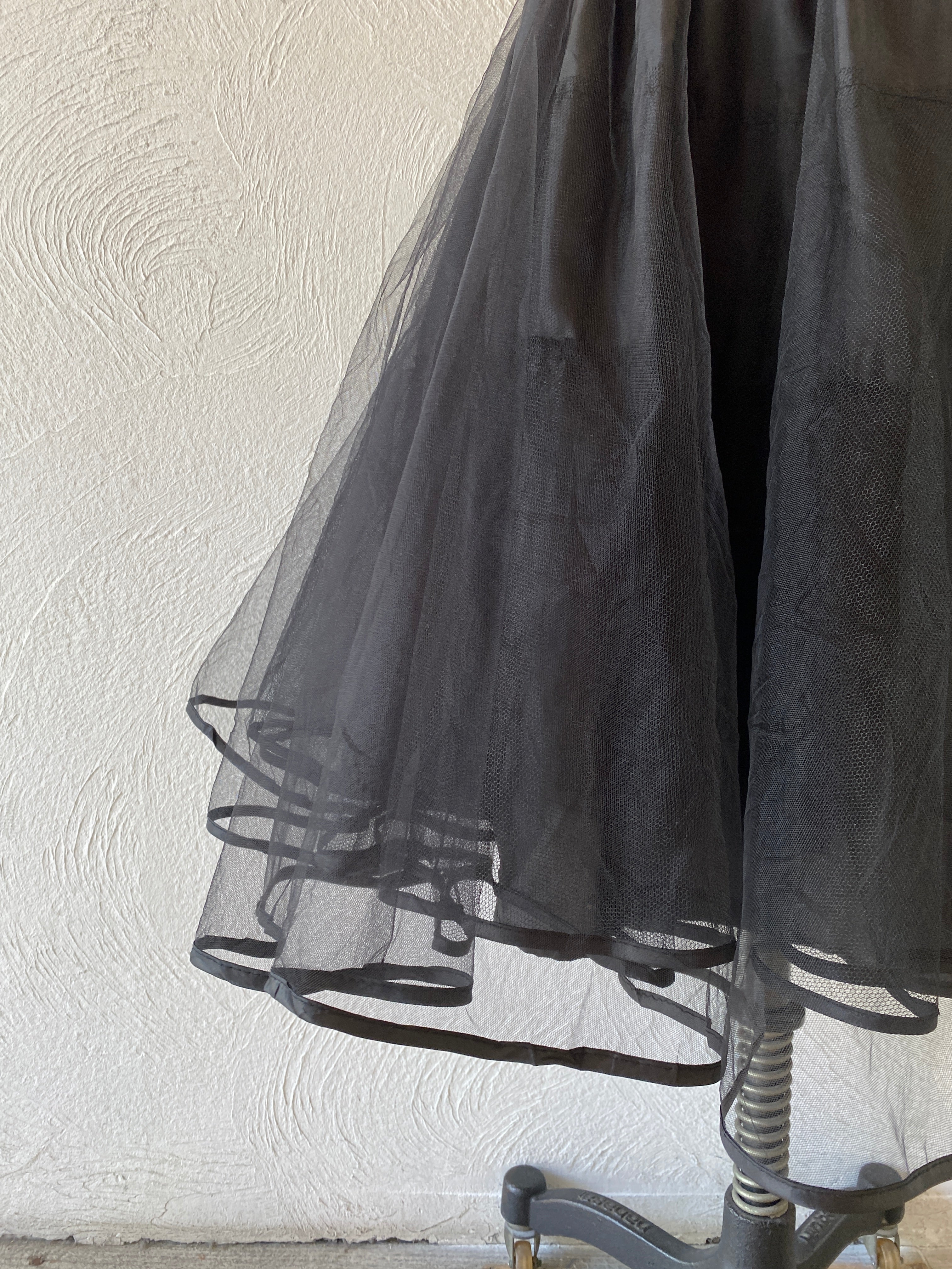 black tull skirt