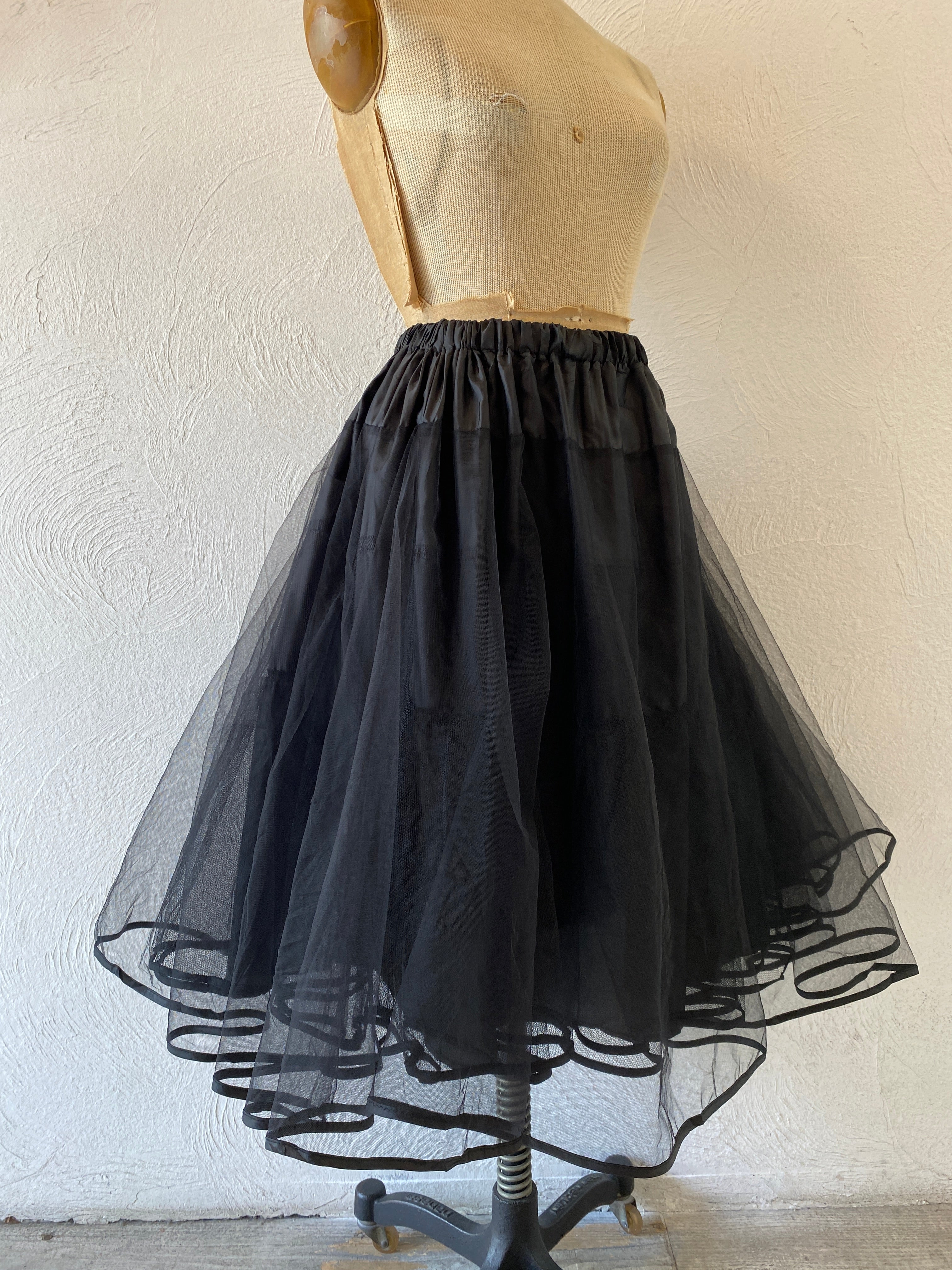 black tull skirt