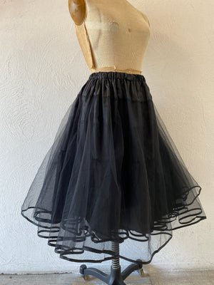 black tull skirt