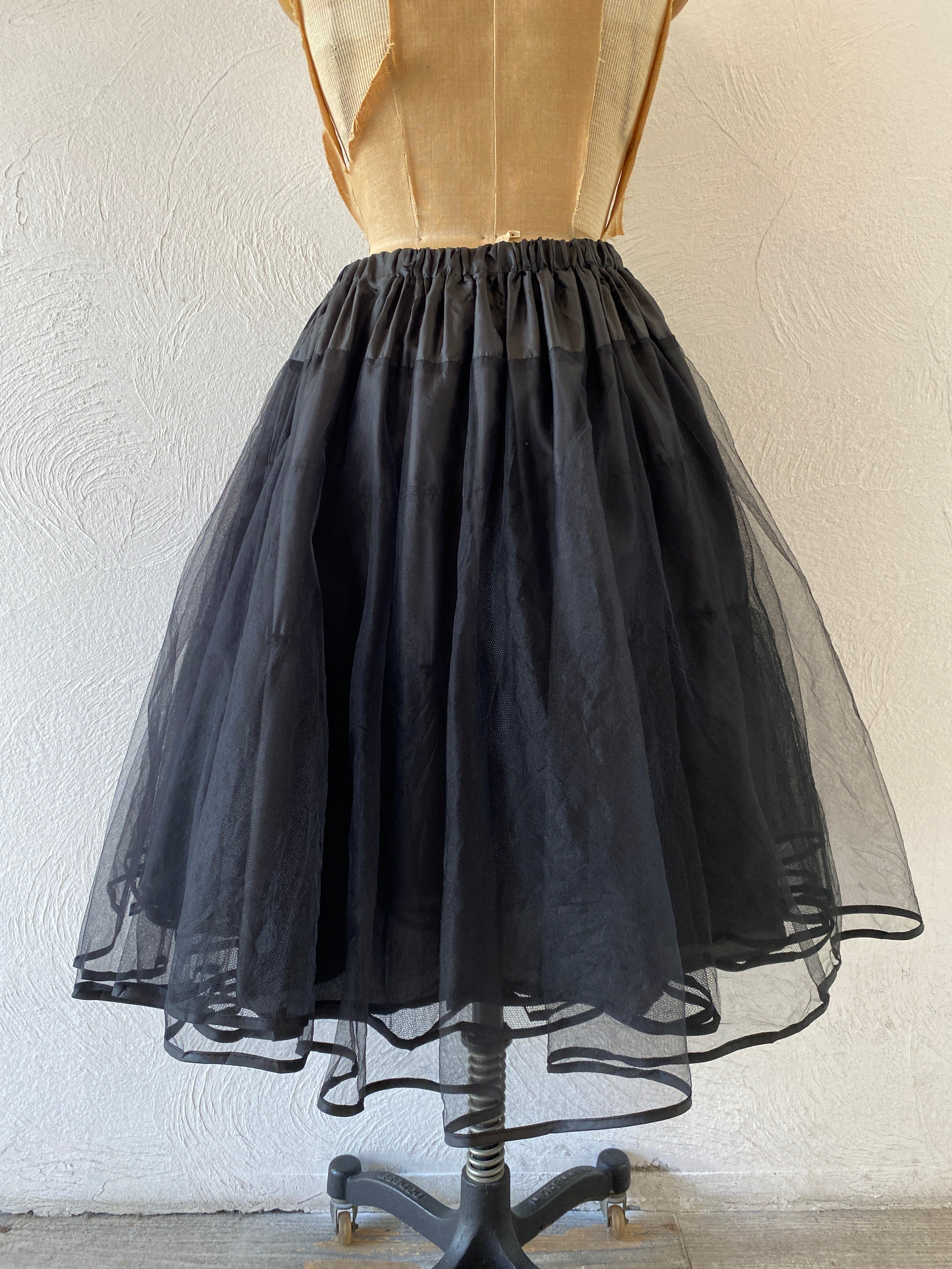 black tull skirt