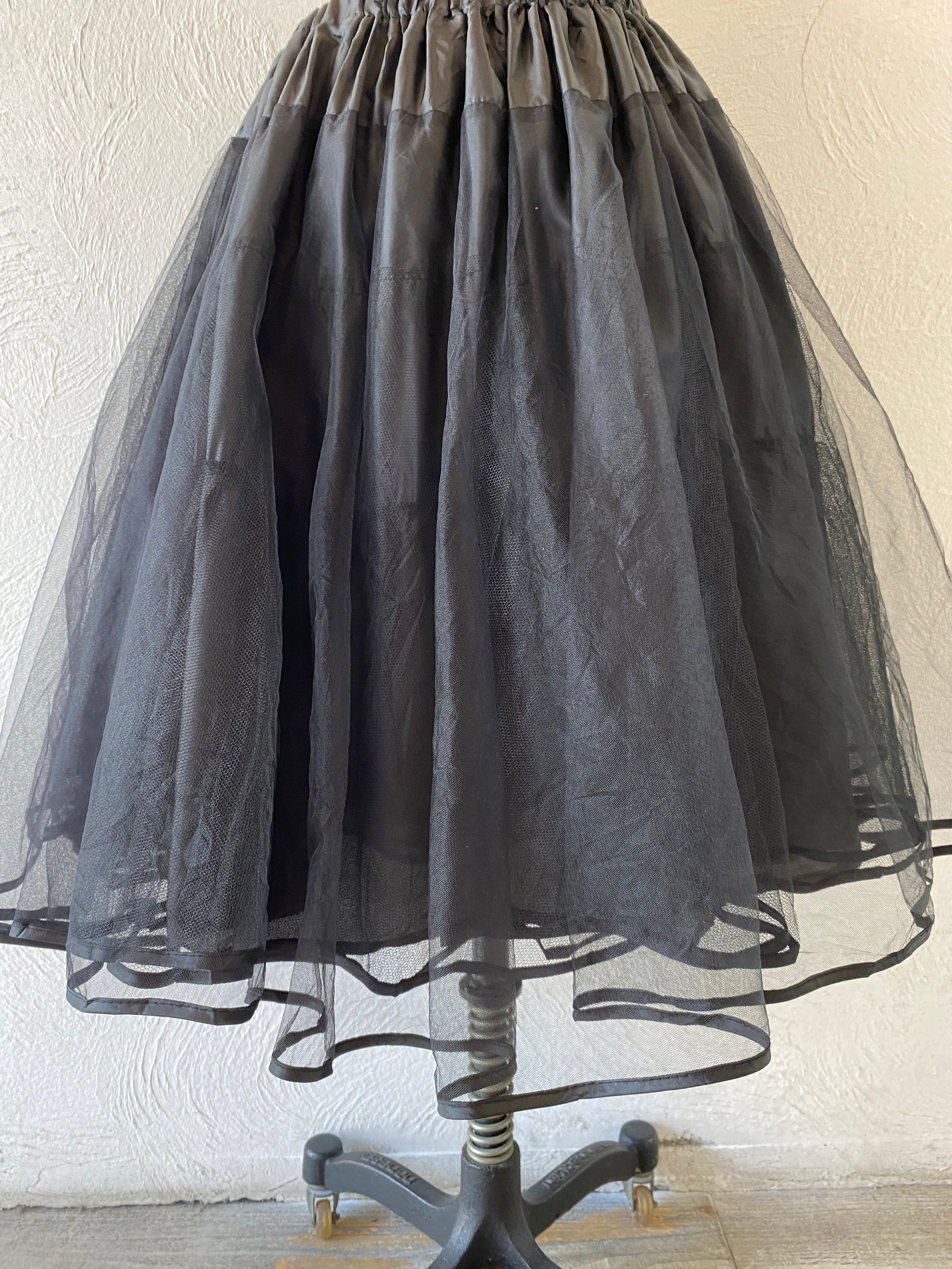 black tull skirt