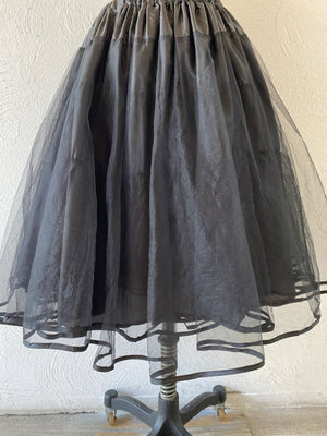 black tull skirt