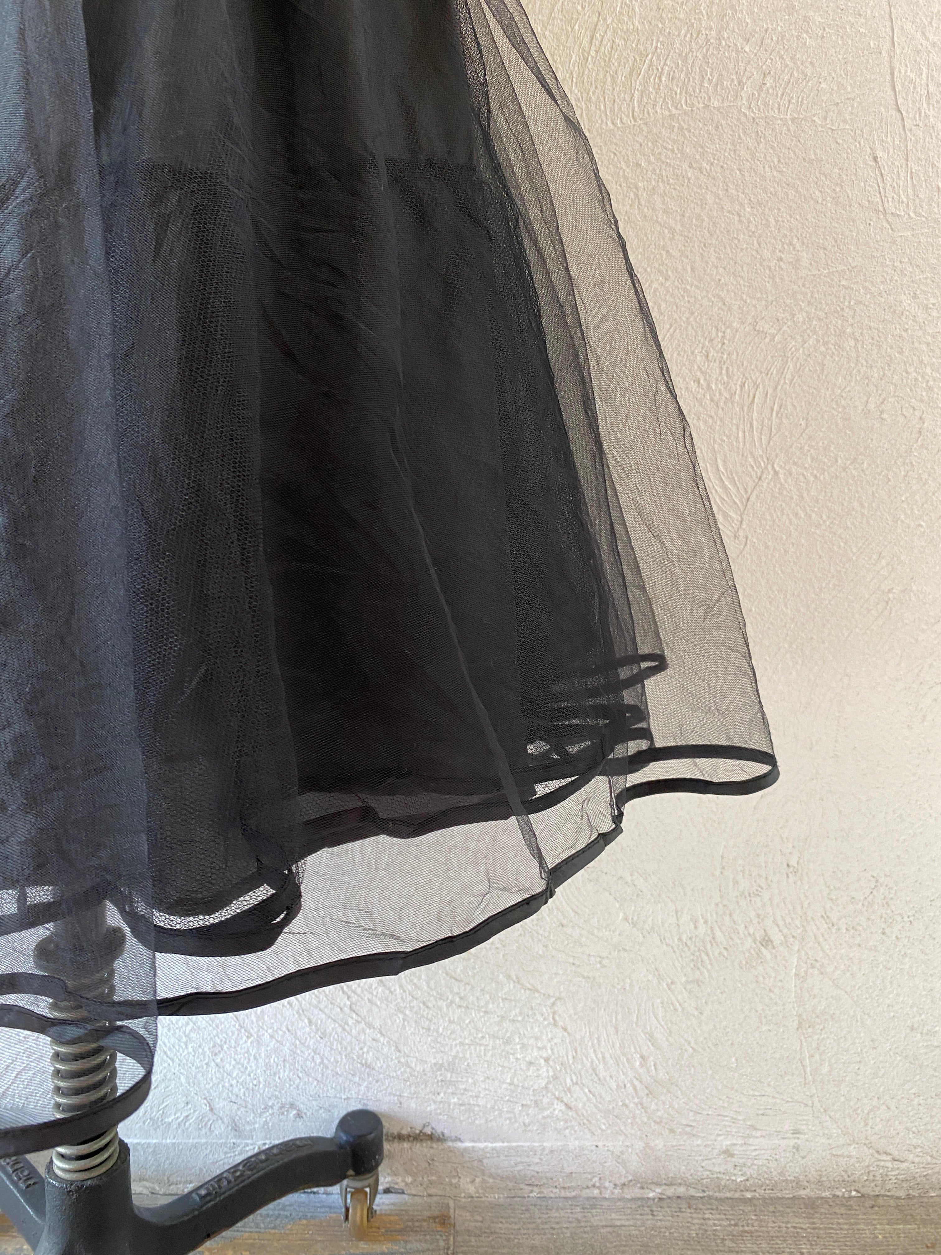 black tull skirt
