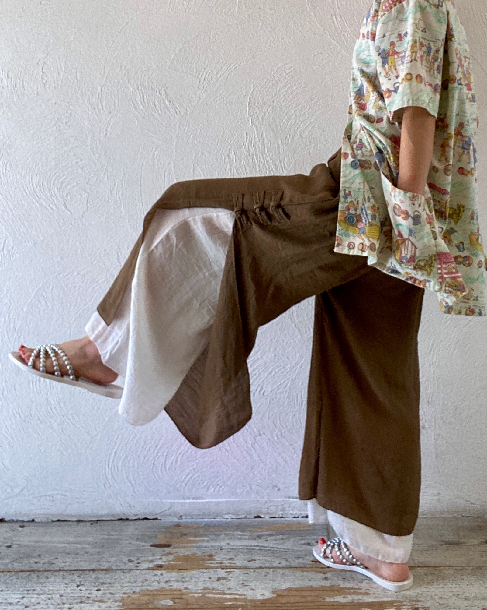 chain linen cotton pants