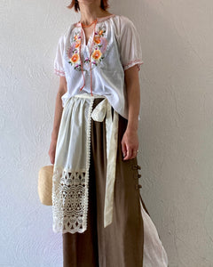 orange embroidery blouse