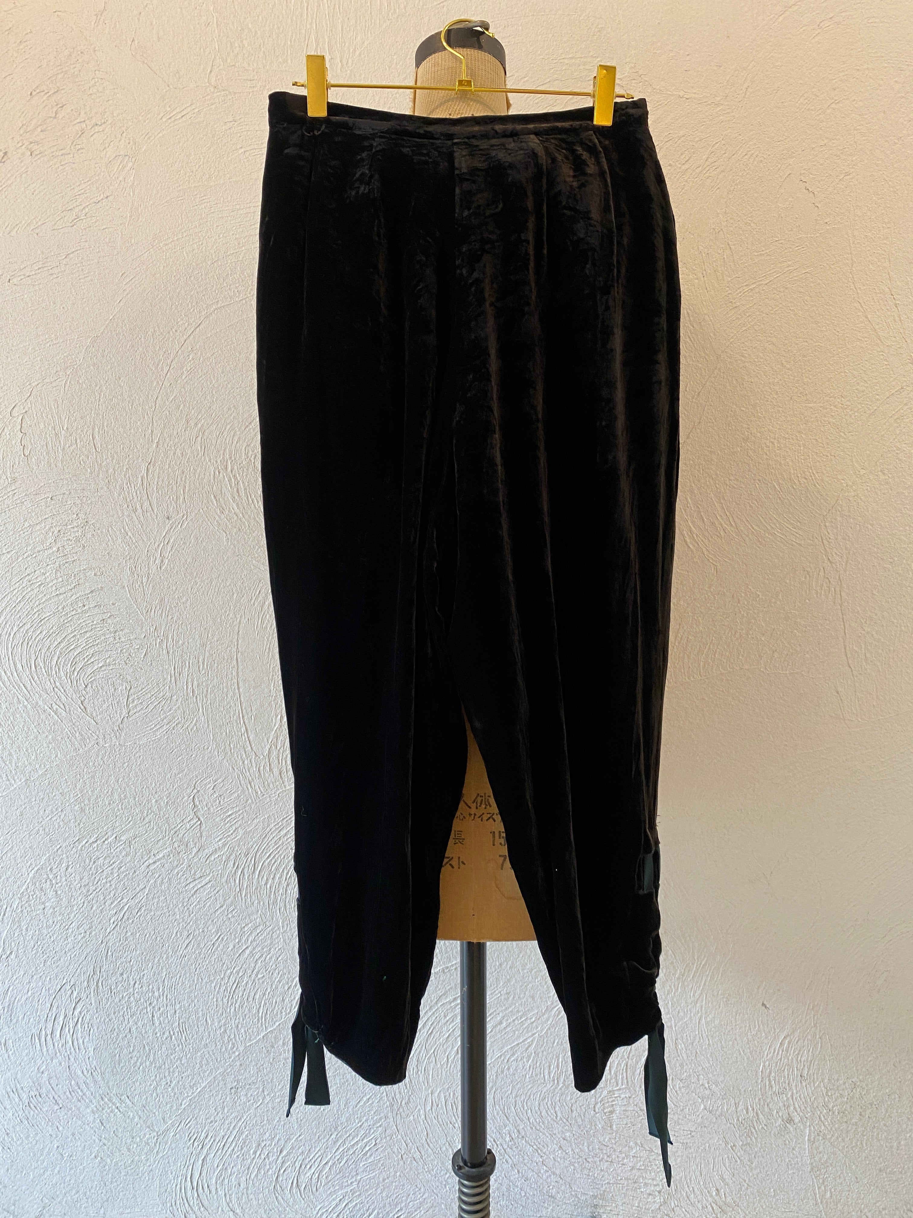 ribbon velour pants