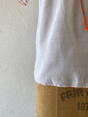 orange embroidery blouse