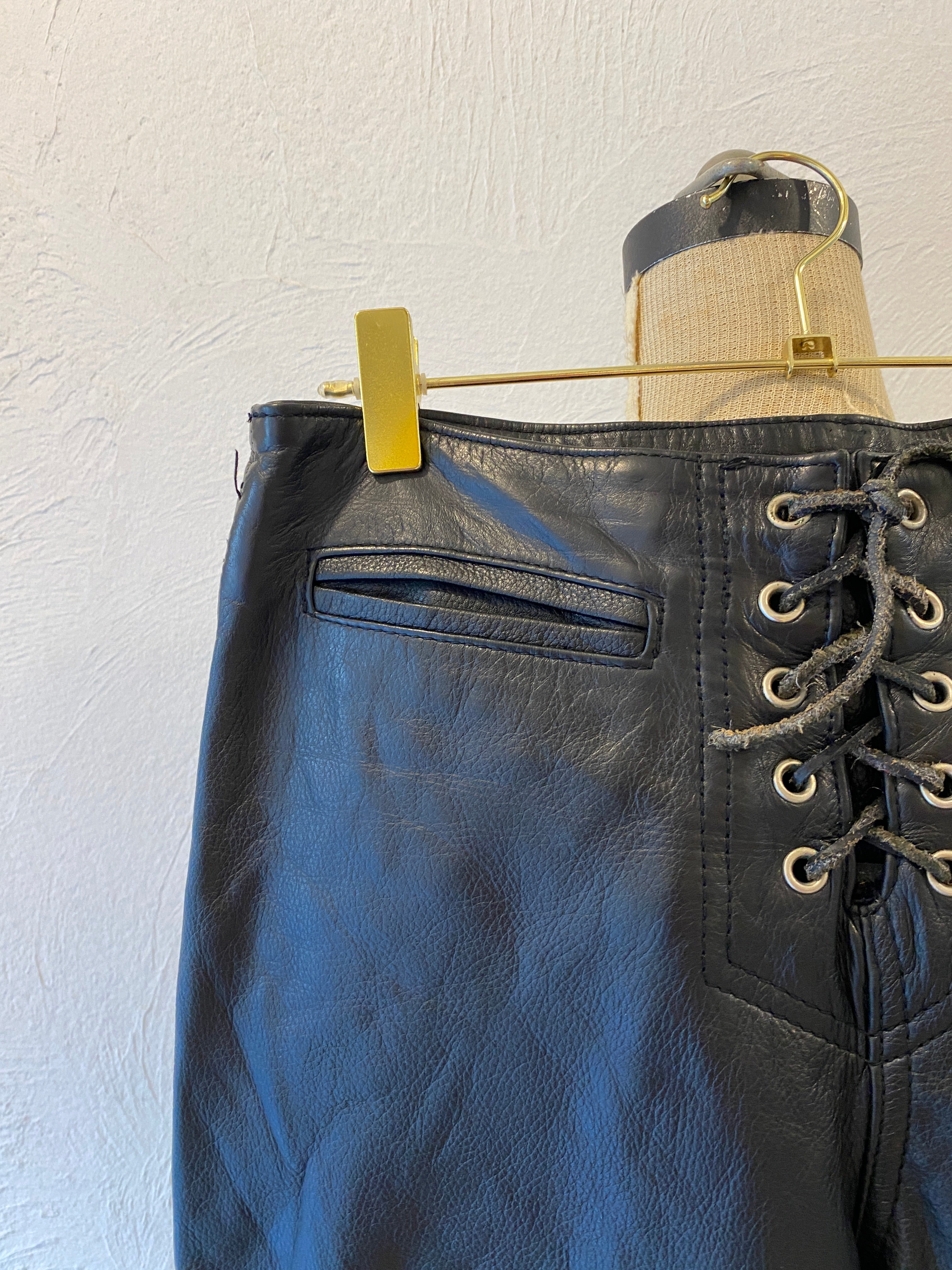 lace up leather pants