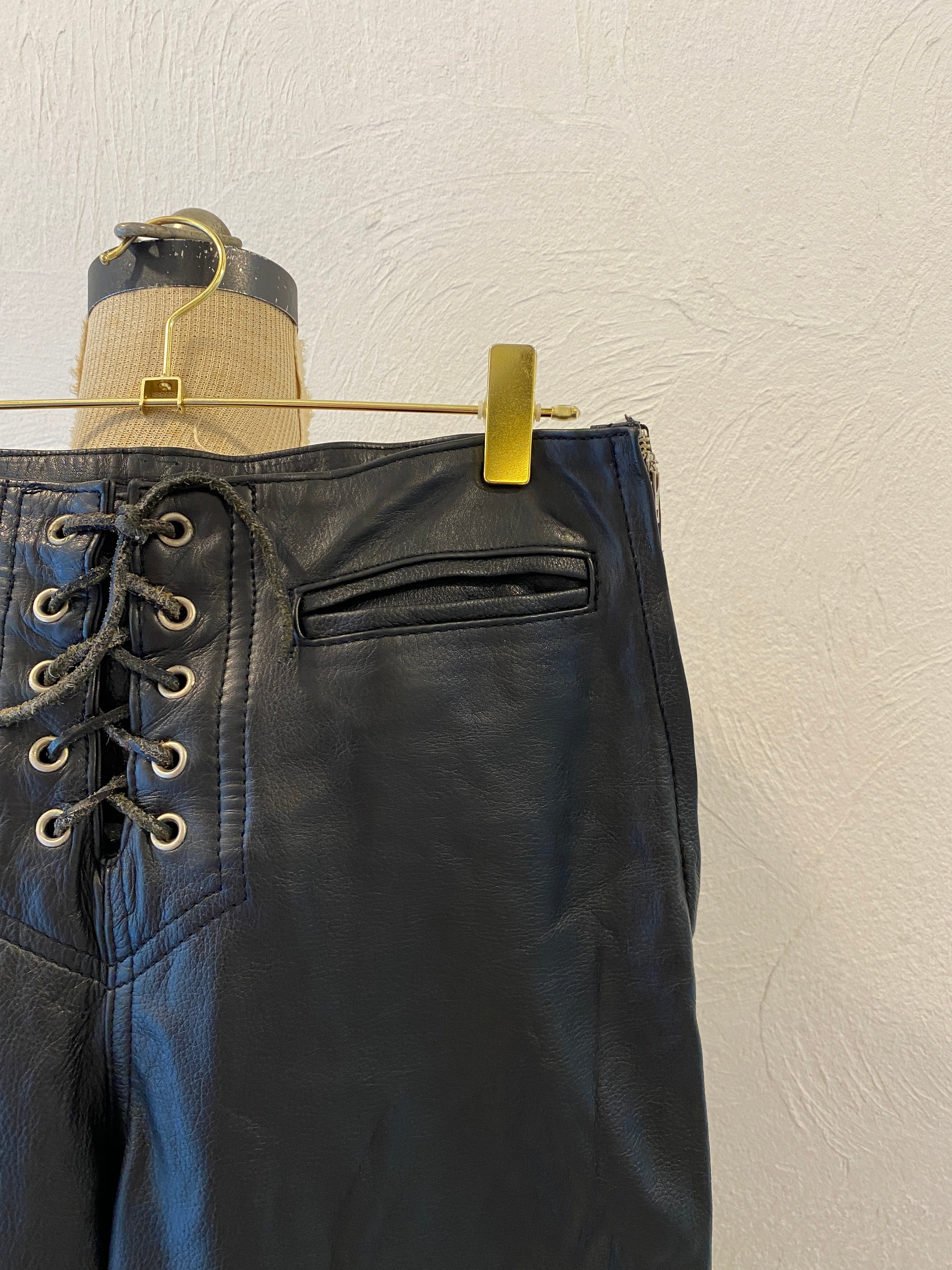 lace up leather pants