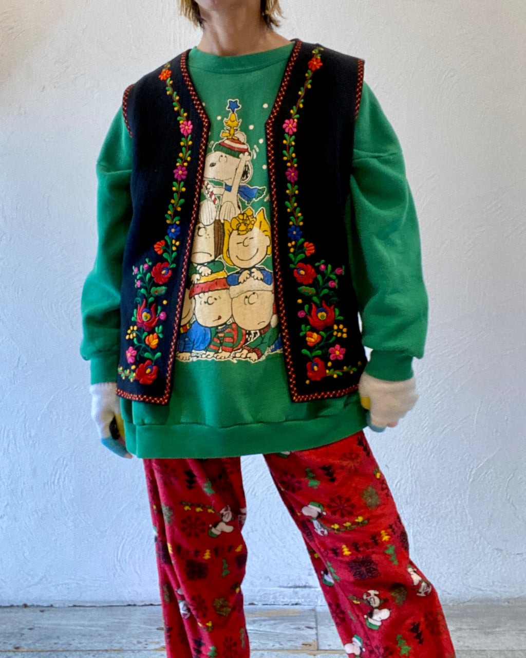 embroidery wool vest