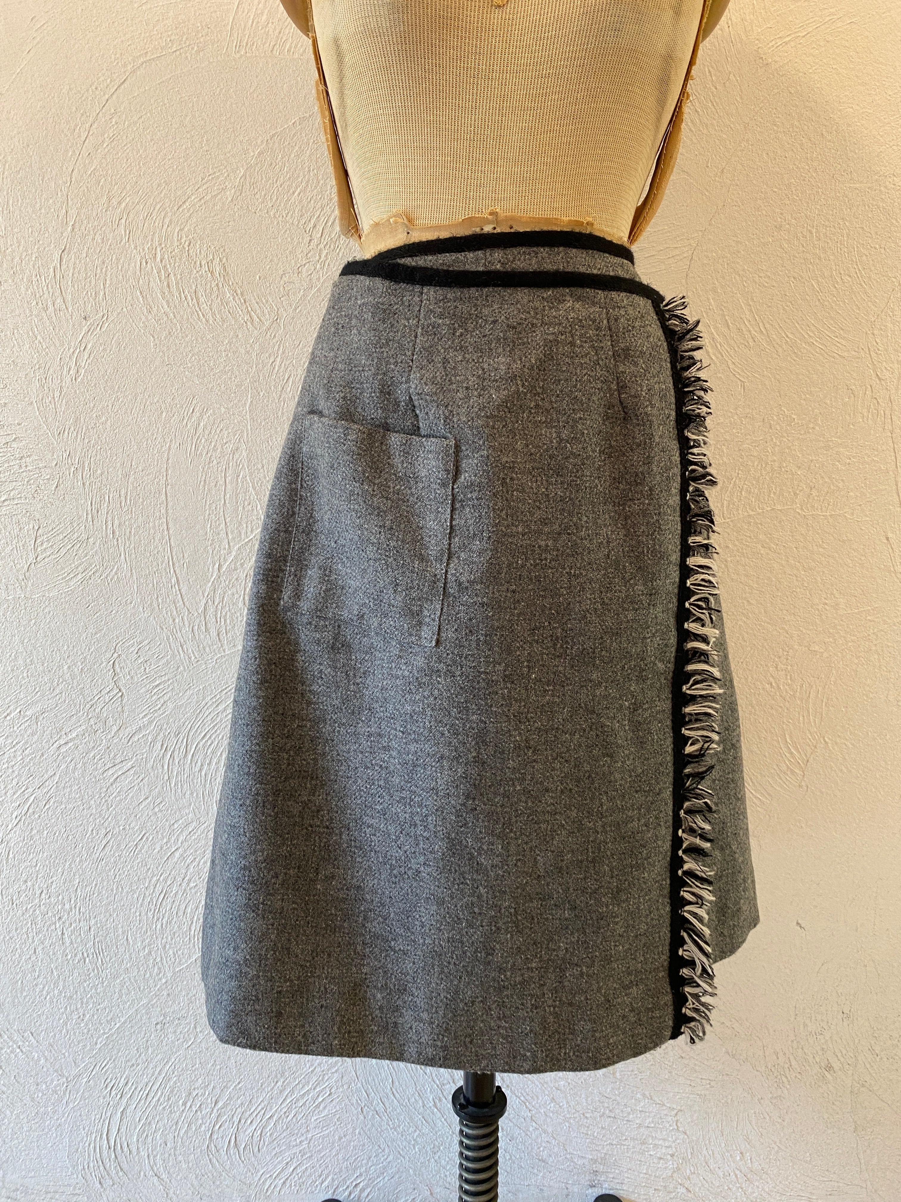 gray wrap skirt