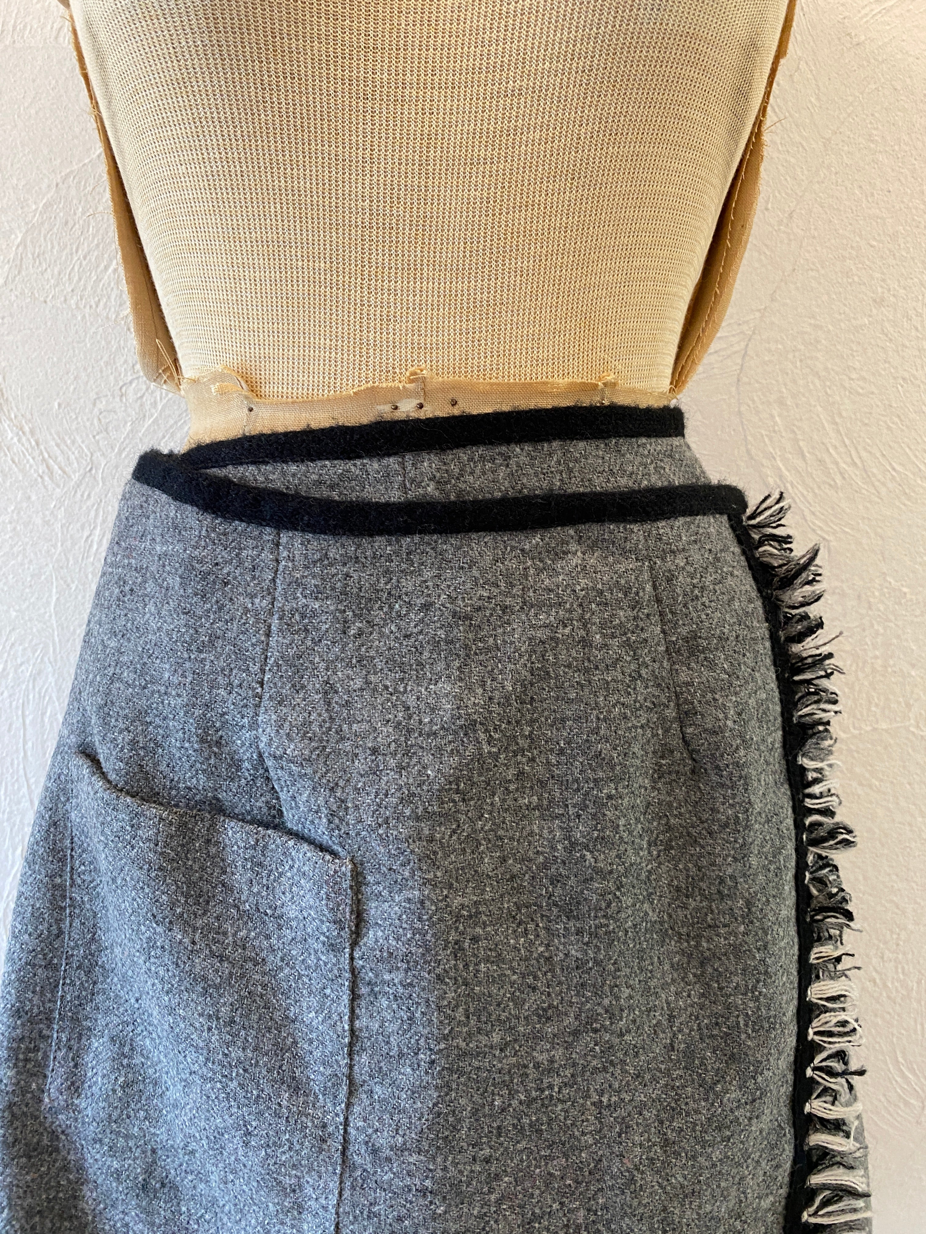gray wrap skirt