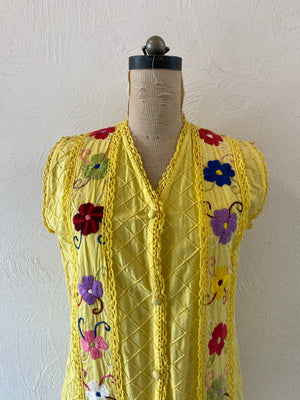 embroidery cotton vest