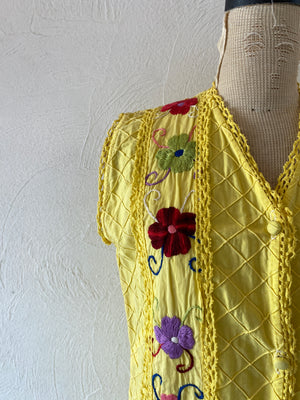 embroidery cotton vest