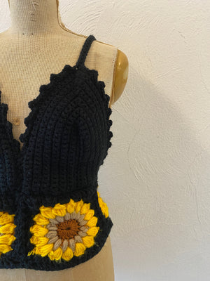 sunflower motif knit camisole