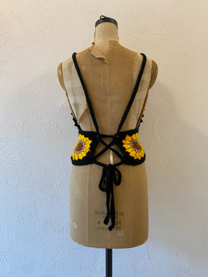 sunflower motif knit camisole